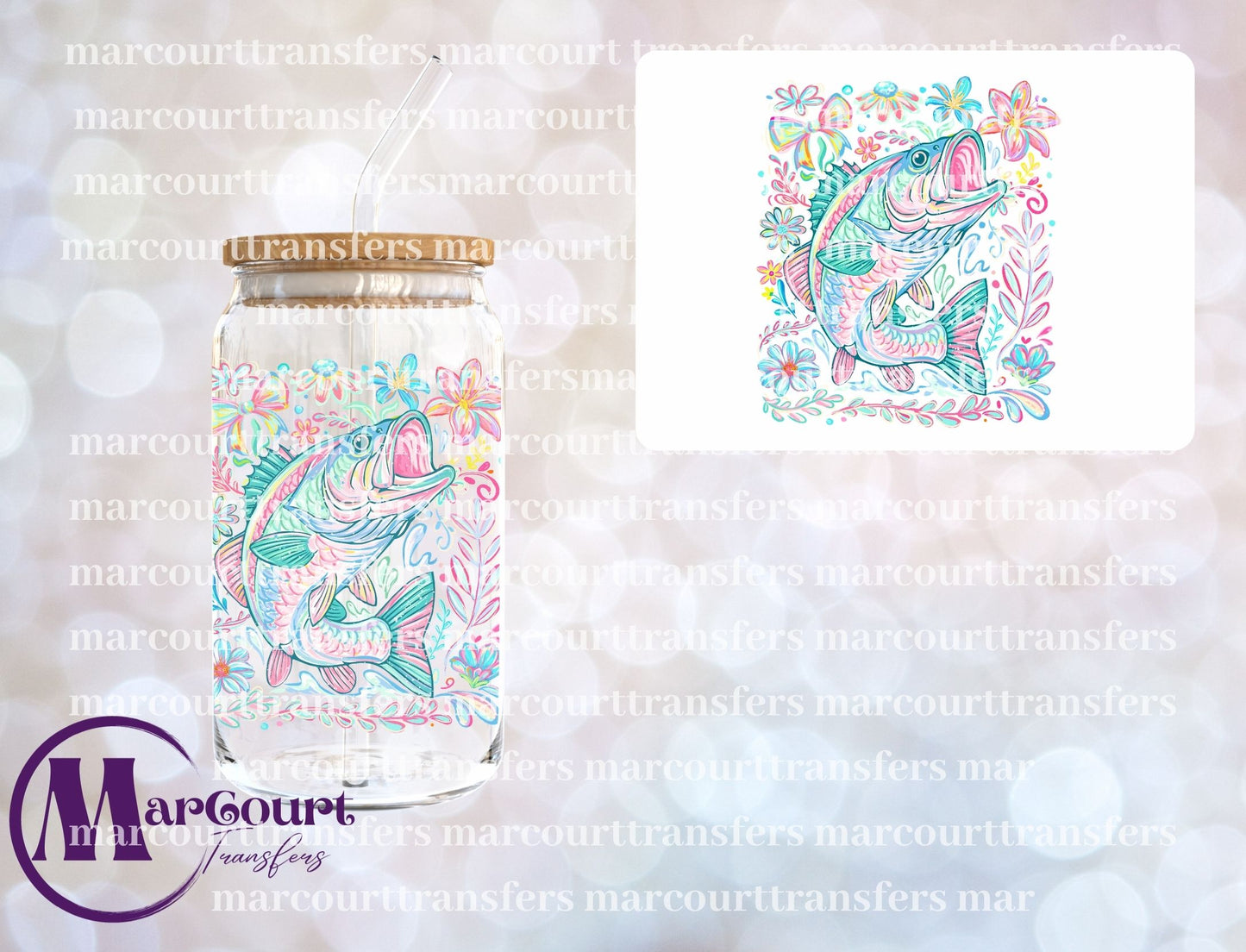BASS WATERCOLOR-UV DTF CUP WRAP