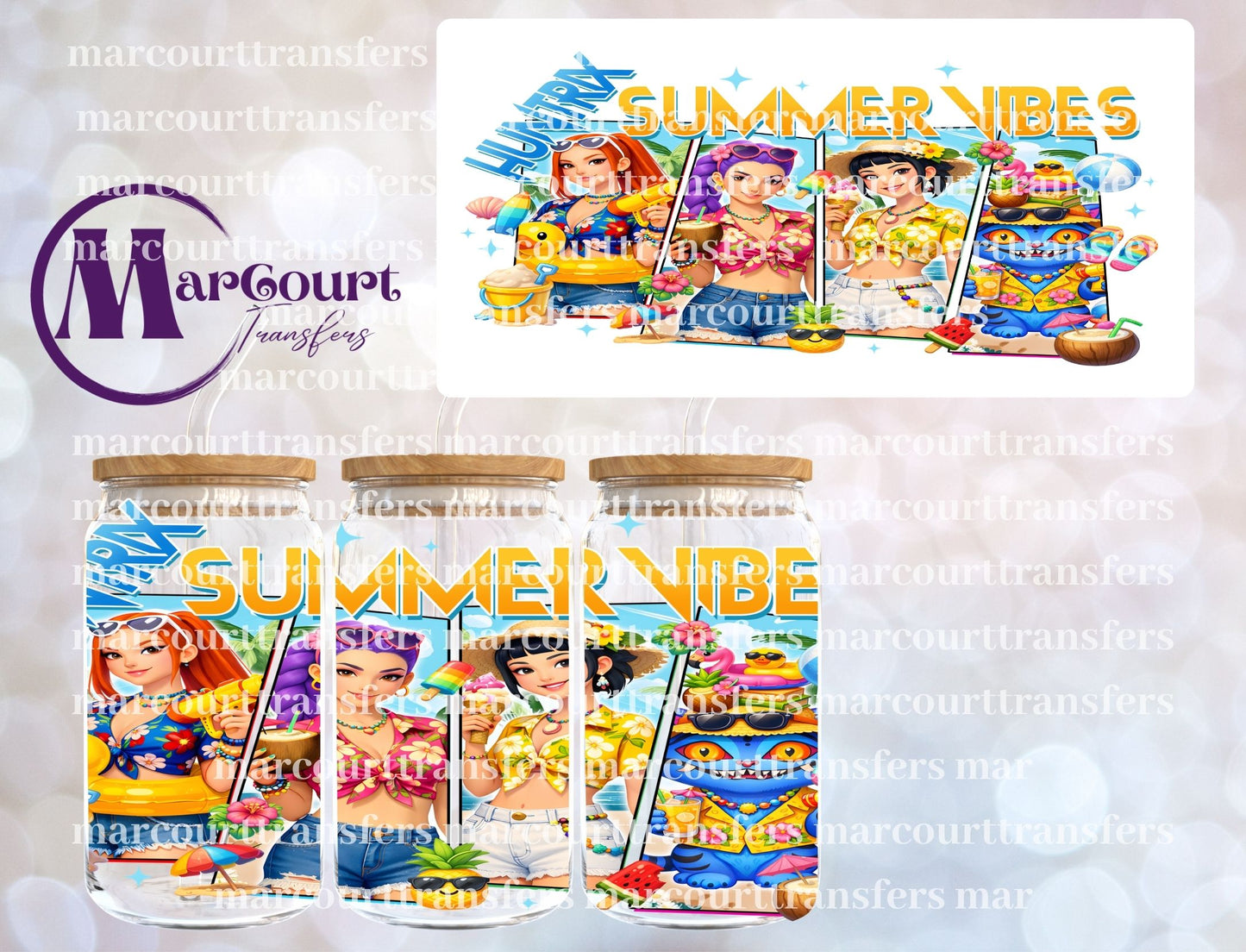 K POP SUMMER VIBES-16 0Z-UV DTF CUP WRAP