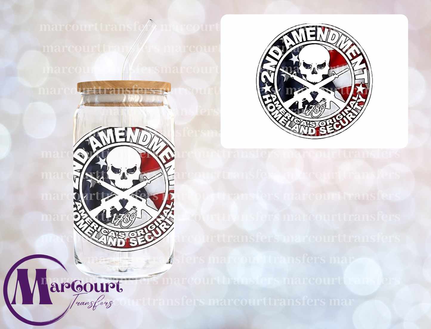 2ND ADMENDMENT-DECAL-UV DTF CUP WRAP