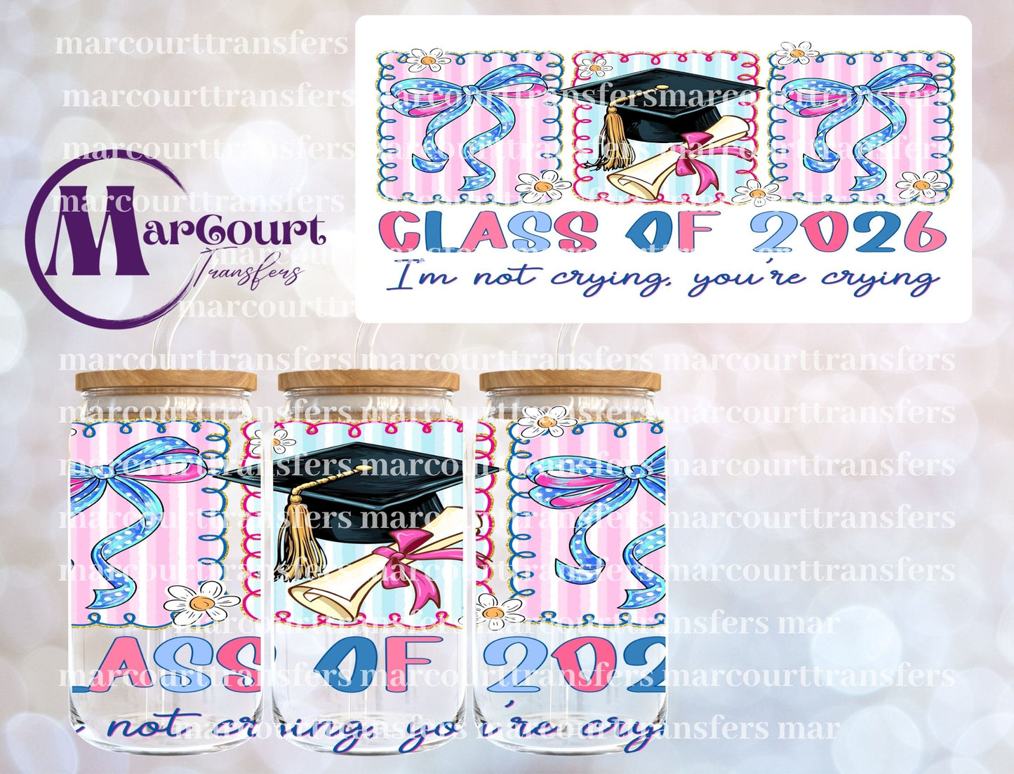 CLASS OF 2026 BOW-16 0Z-UV DTF CUP WRAP