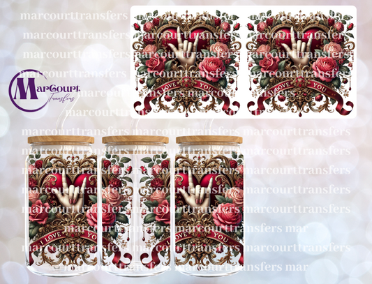 ASL I LOVE YOU ROSES-16 0Z-UV DTF CUP WRAP