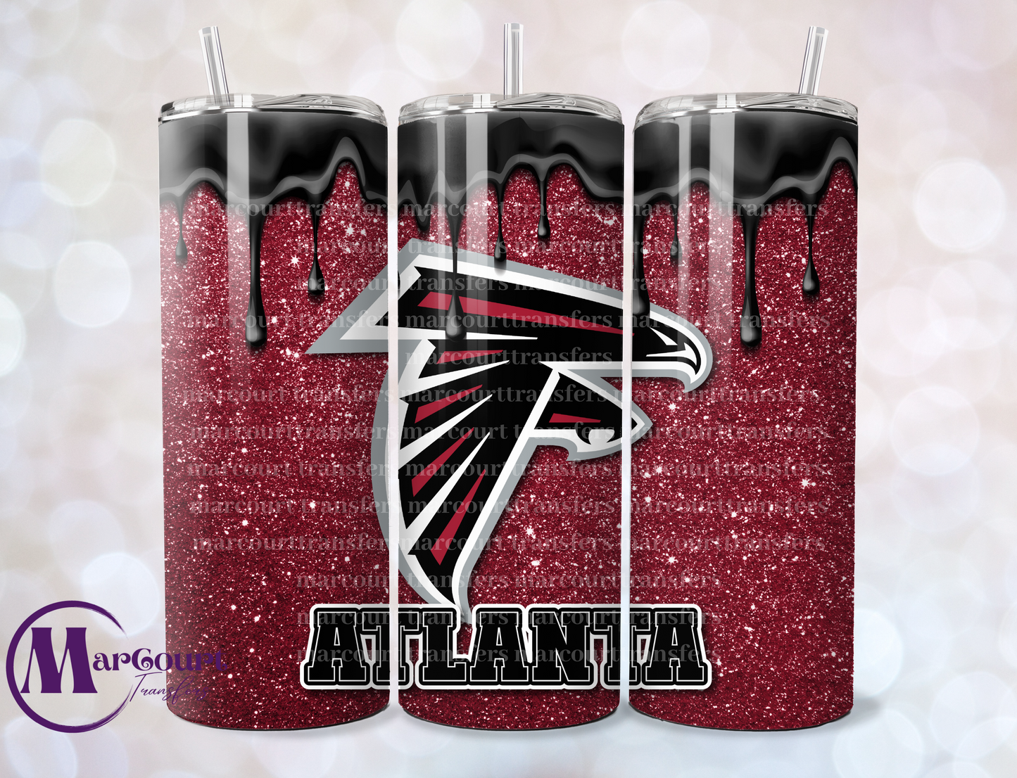 ATLANTA FALCONS DRIP- 20-SKINNY SUBLIMATION TUMBLER TRANSFER