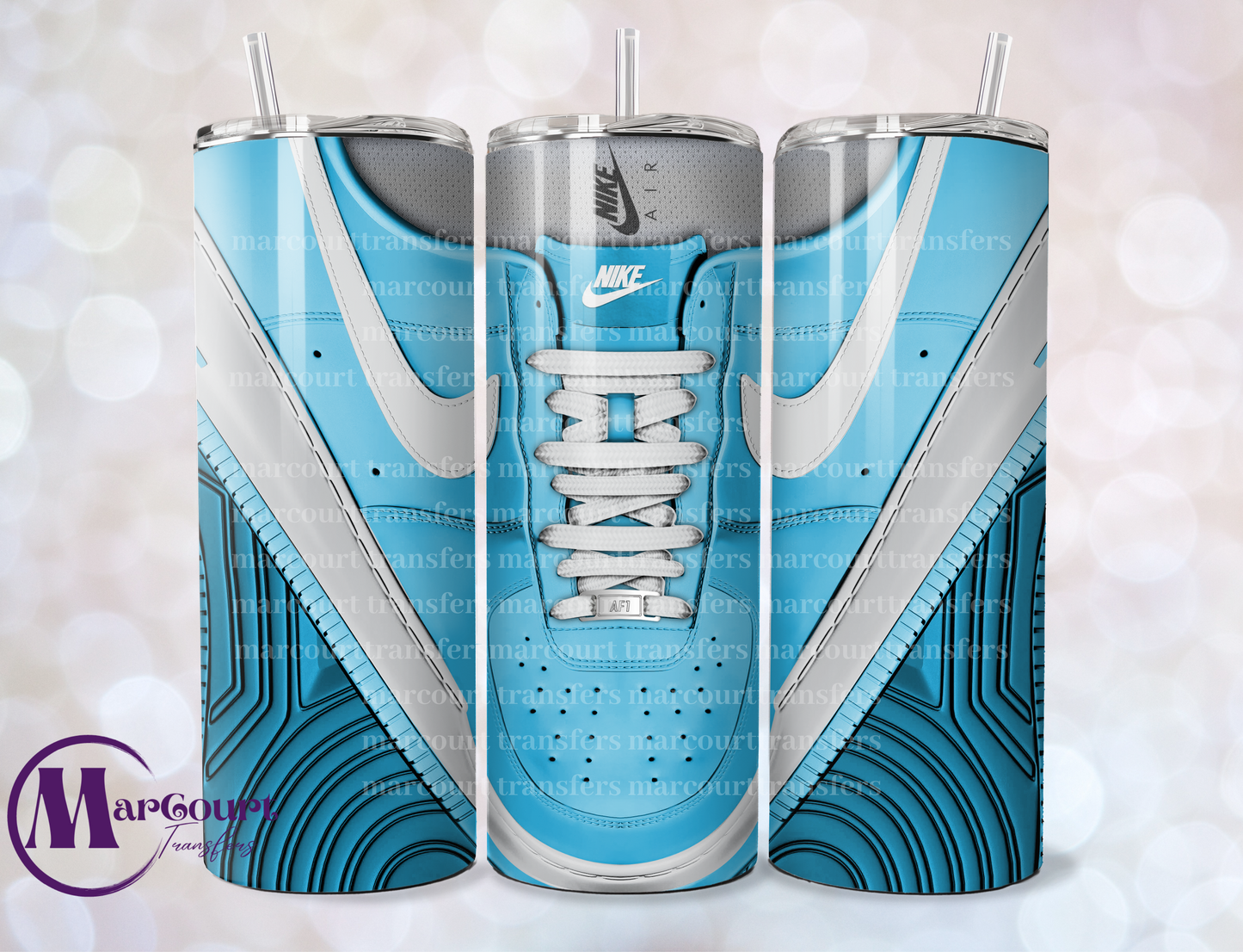AIR FORCE 1- BABY BLUE-SKINNY TUMBLER TRANSFER