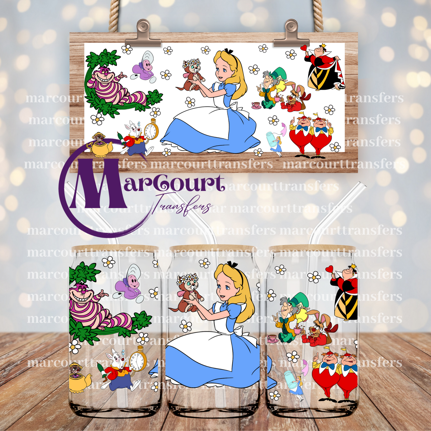 ALICE IN WONDERLAND 2 -16 0Z-UV DTF CUP WRAP
