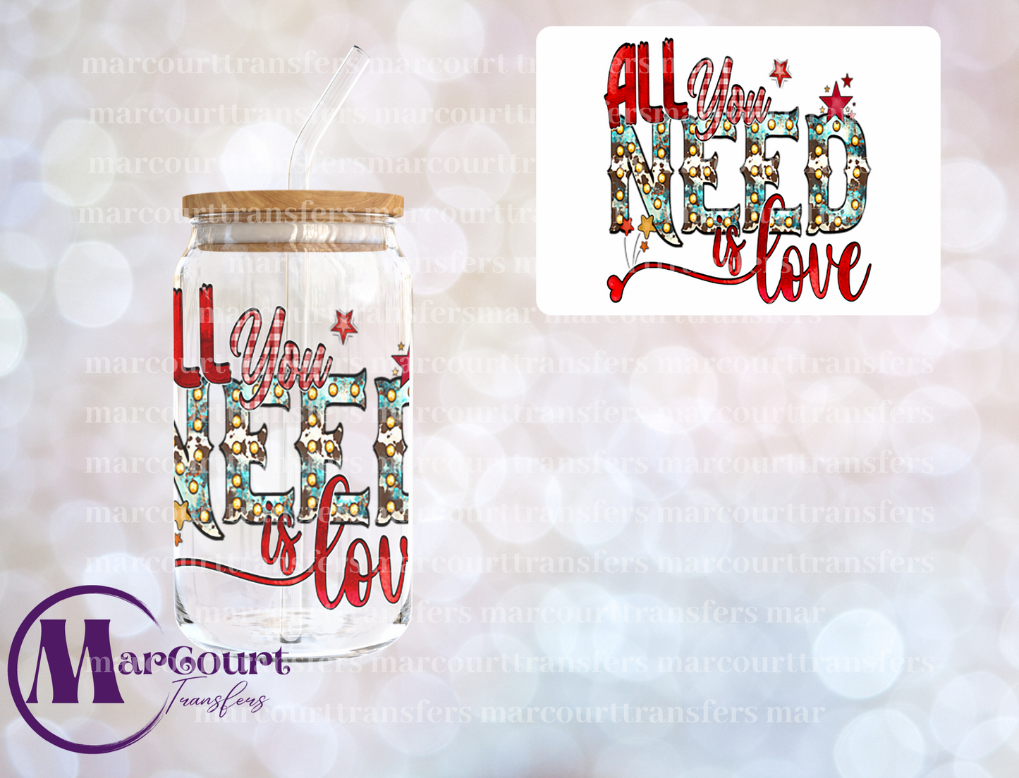 ALL YOU NEED IS LOVE-UV DTF CUP WRAP