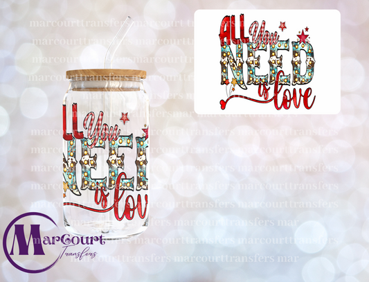 ALL YOU NEED IS LOVE-UV DTF CUP WRAP