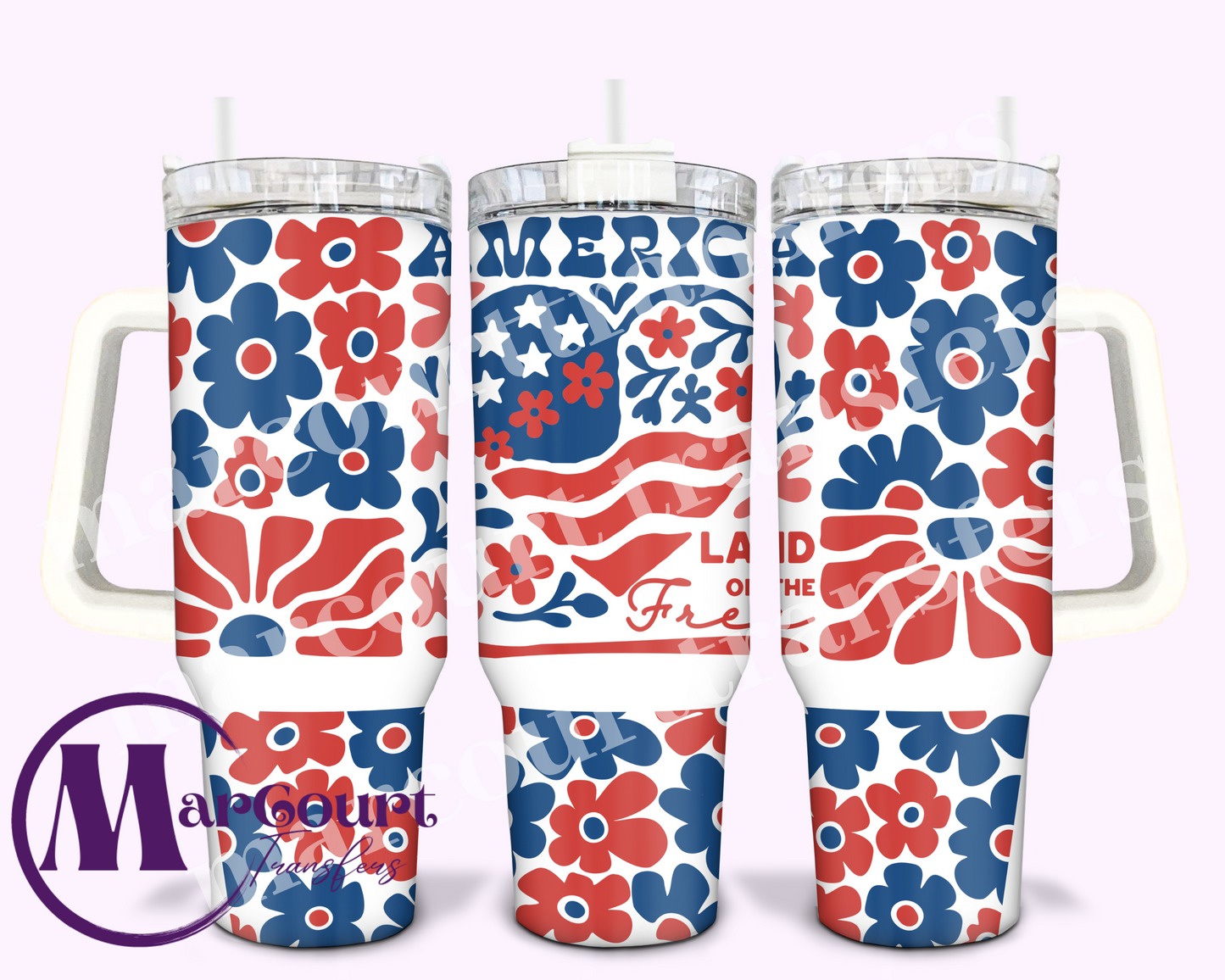 AMERICA LAND OF THE FREE-40 0Z-UV DTF CUP WRAP