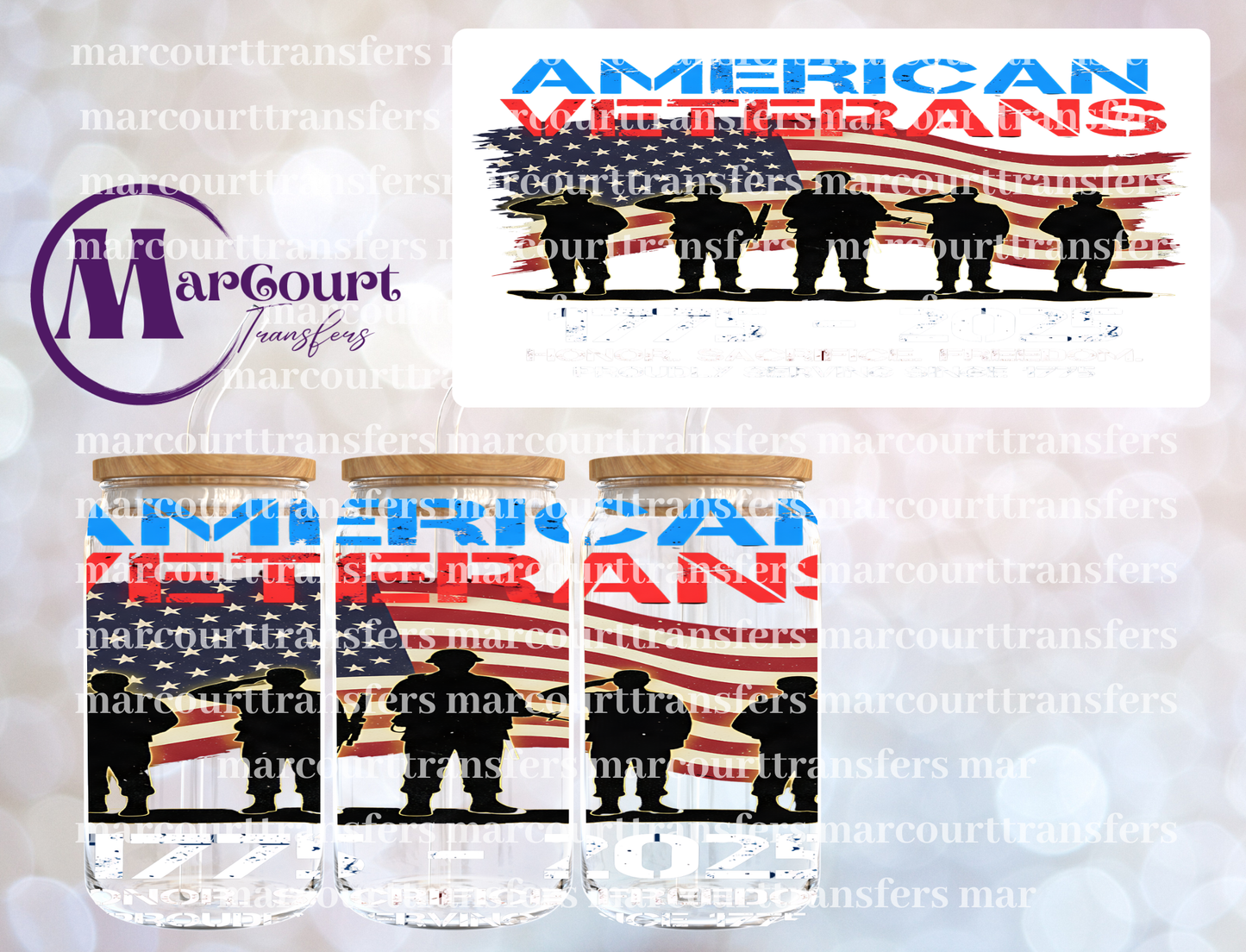 AMERICAN VETERANS-16 0Z-UV DTF CUP WRAP