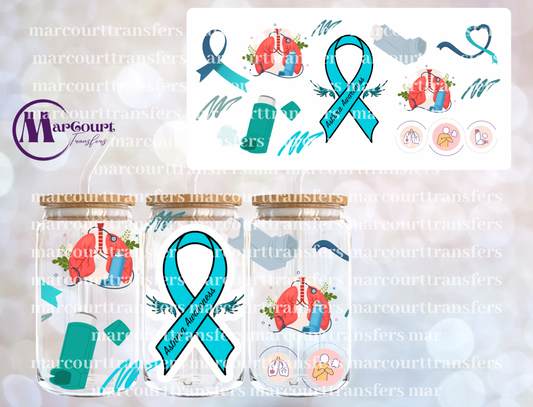 ASTHMA AWARENESS-16 0Z-UV DTF CUP WRAP
