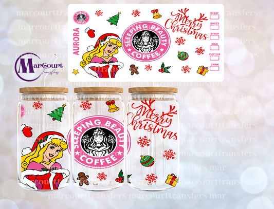 AURORA CHRISTMAS COFFEE-16 0Z-UV DTF CUP WRAP