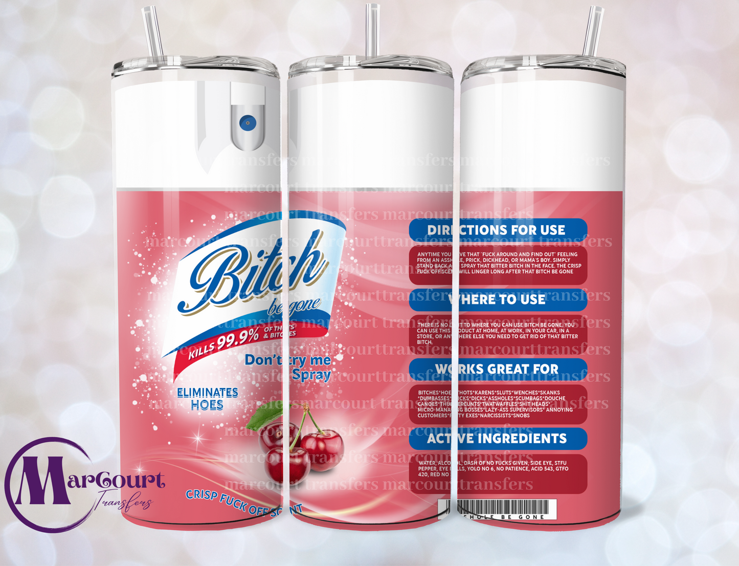 BE GONE CHERRY SCENT-SKINNY TUMBLER TRANSFER