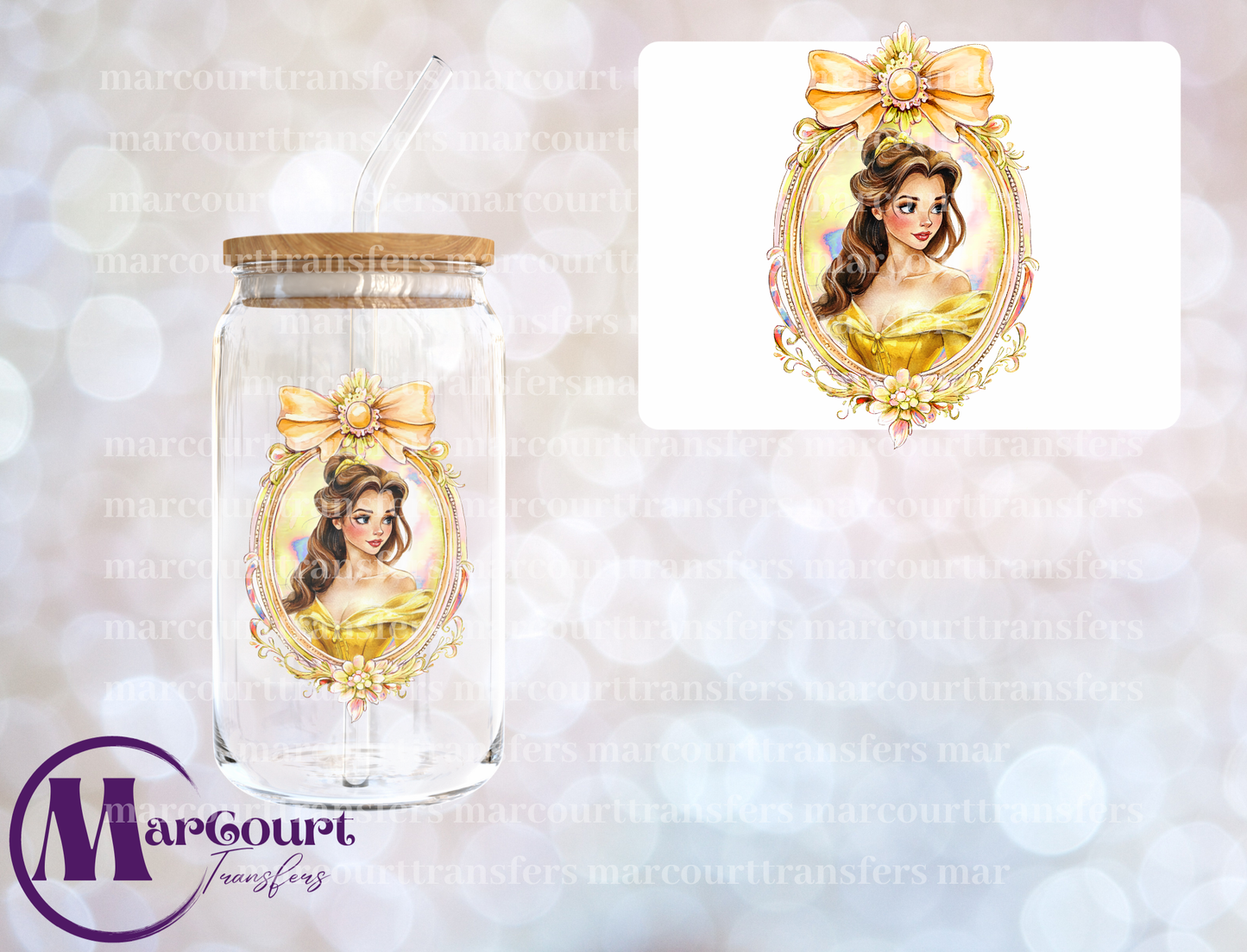 BELLE MIRROR-DECAL-UV DTF CUP WRAP
