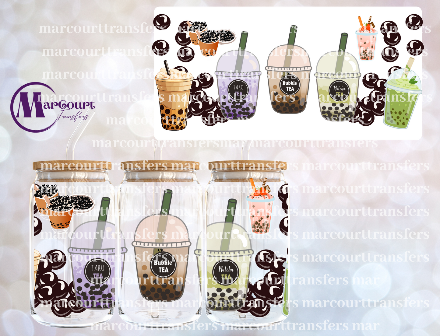 BOBA TEA-16 0Z-UV DTF CUP WRAP