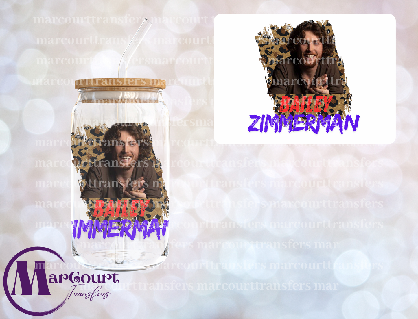 BAILEY ZIMMERMAN-DECAL-UV DTF CUP WRAP