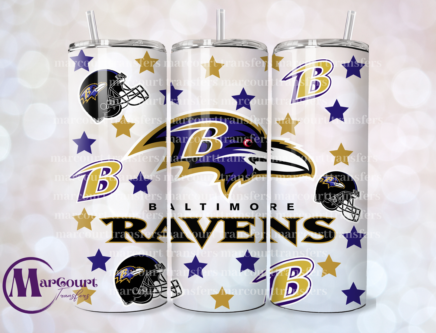 BALTIMORE RAVENS-20-SKINNY SUBLIMATION TUMBLER TRANSFER