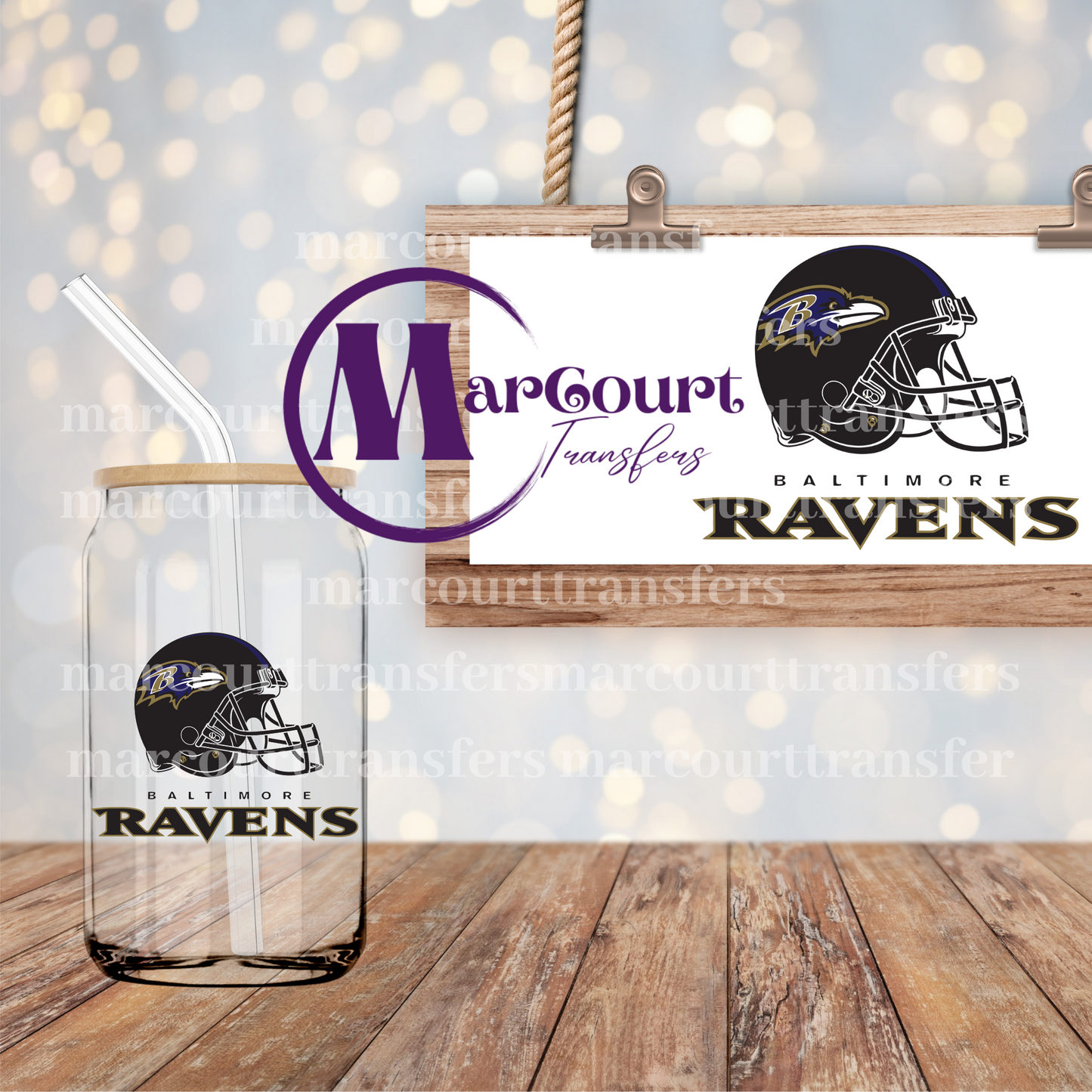 BALTIMORE RAVENS DECAL- UV DTF CUP WRAP