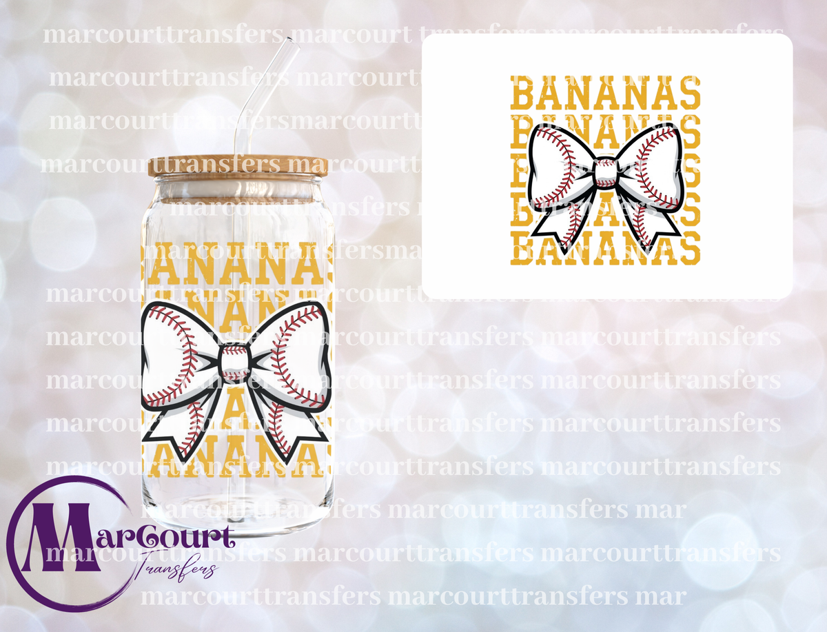 BANANAS BASEBALL BOW-UV DTF CUP WRAP