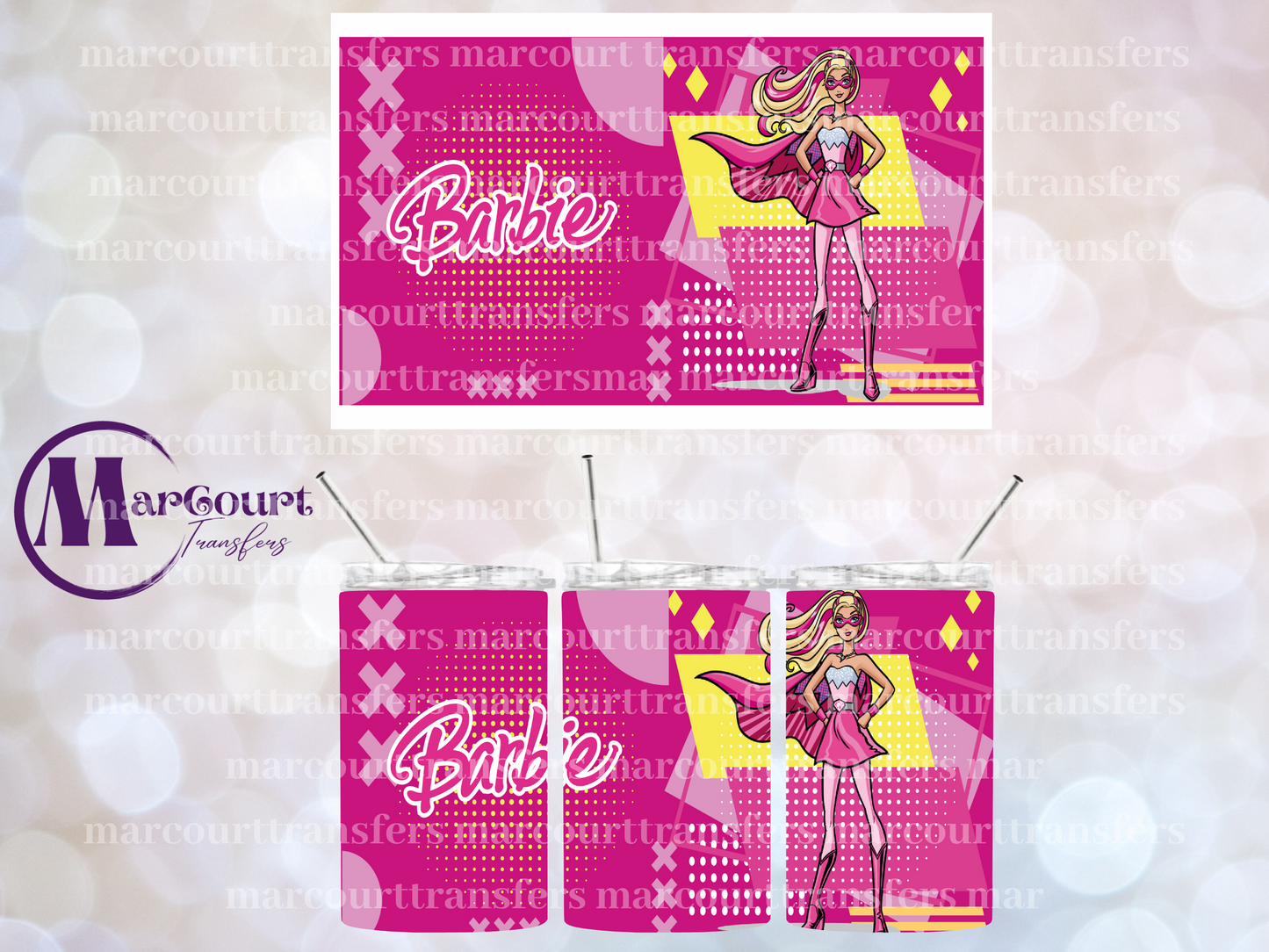 BARBIE HERO-12 OZ TUMBLER SUBLIMATION