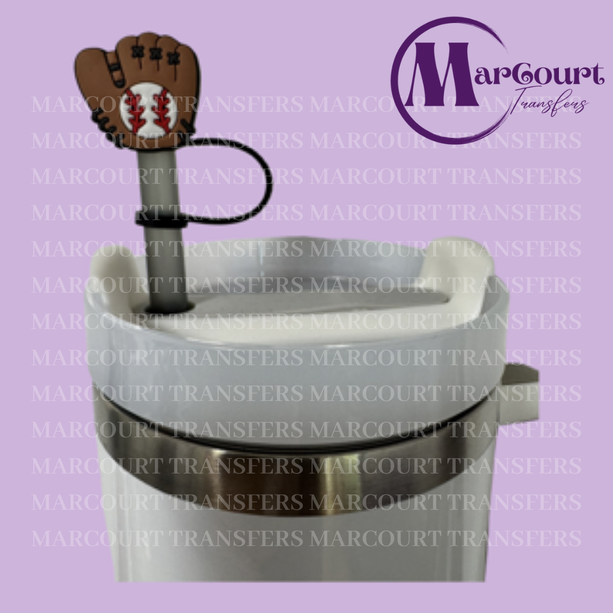 BASEBALL GLOVE AND BALL-STRAW TOPPER