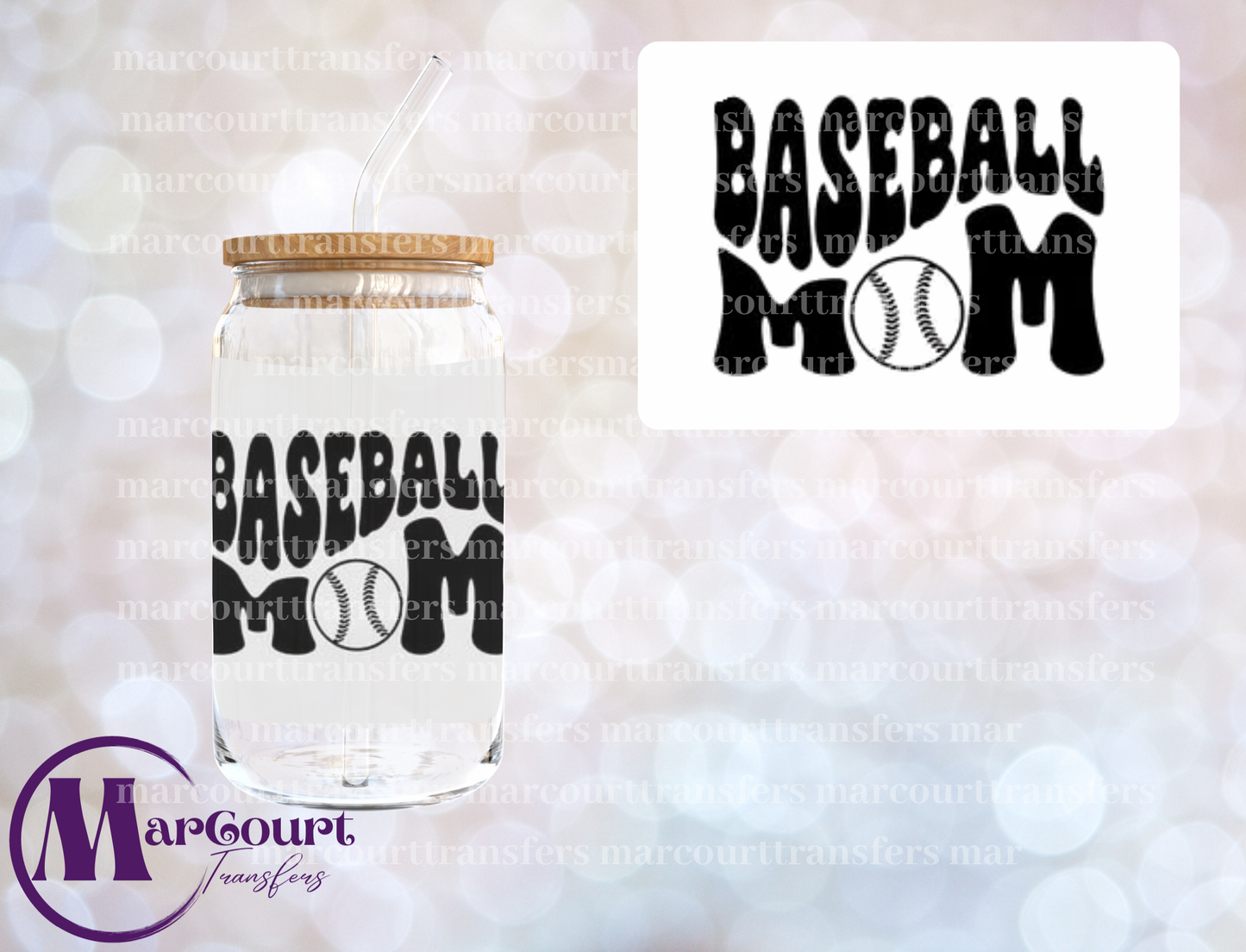 BASEBALL MOM-DECAL-UV DTF CUP WRAP