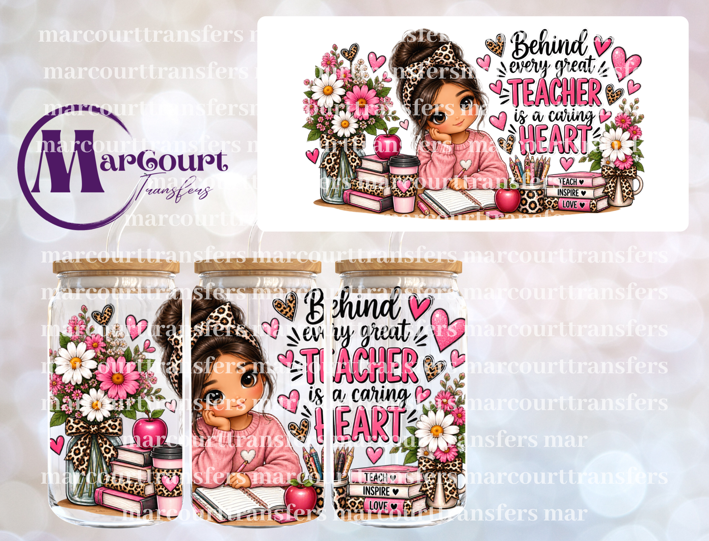BEHIND EVERY GREAT TEACHER-16 0Z-UV DTF CUP WRAP