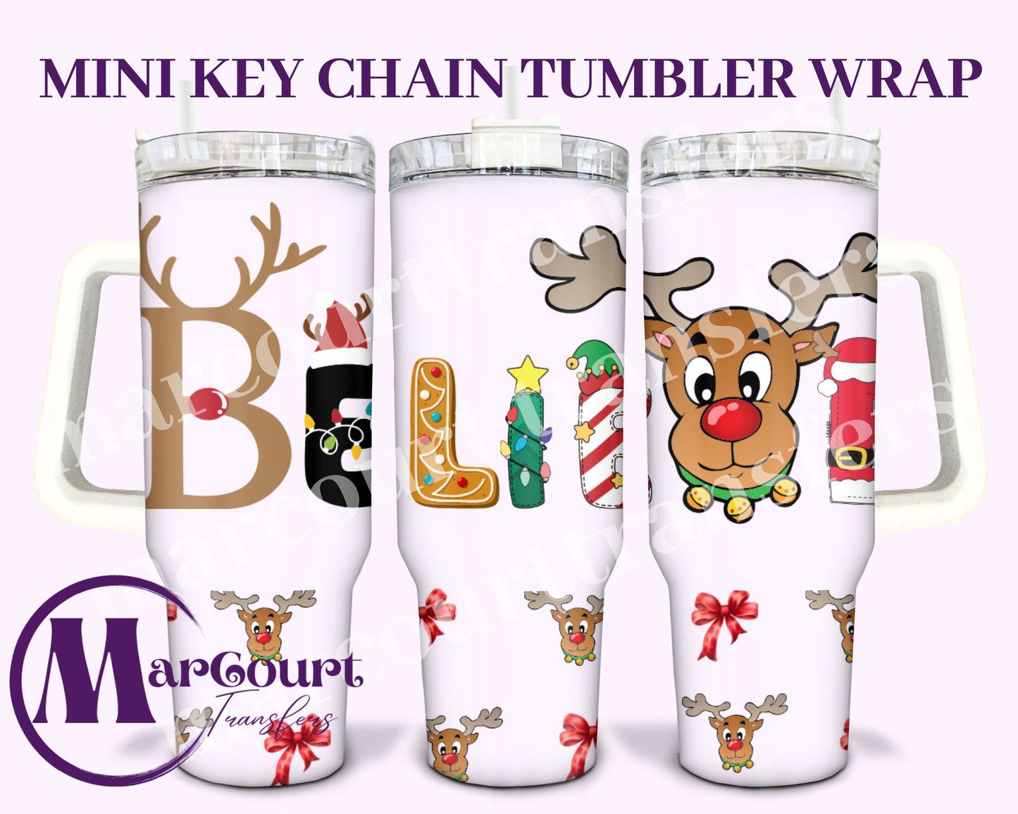BELIEVE RUDOLPH MINI TUMBLER-MINI TUMBLER KEYCHAIN WRAP