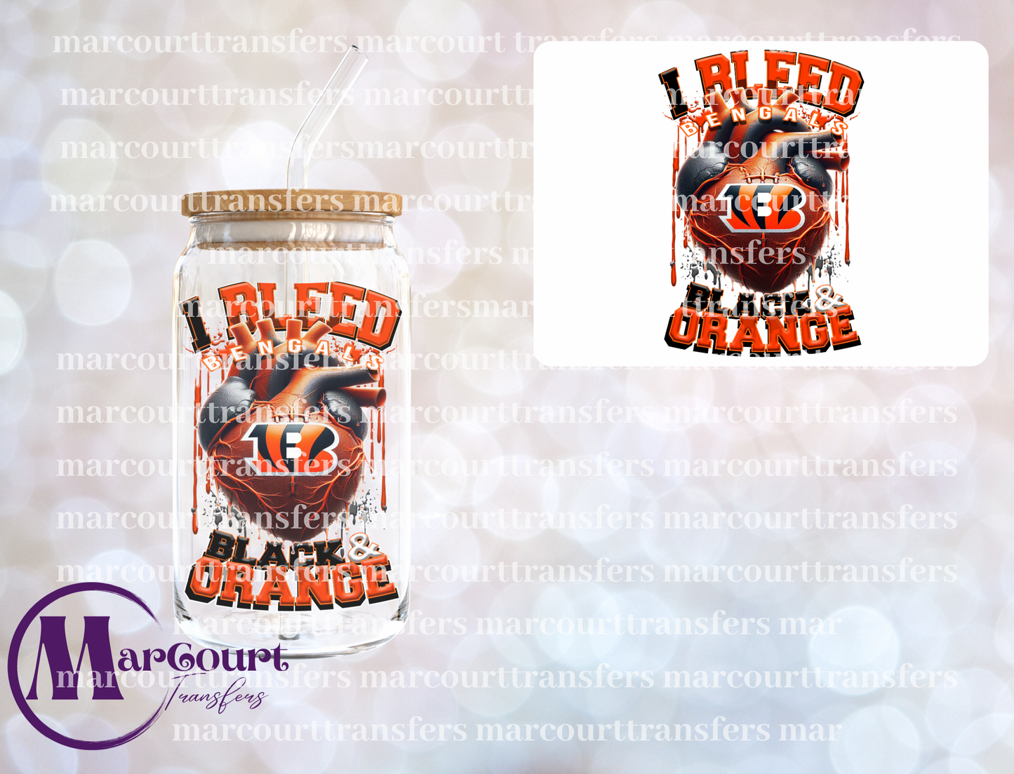 BENGALS I BLEED BLACK AND ORANGE-DECAL-UV DTF CUP WRAP