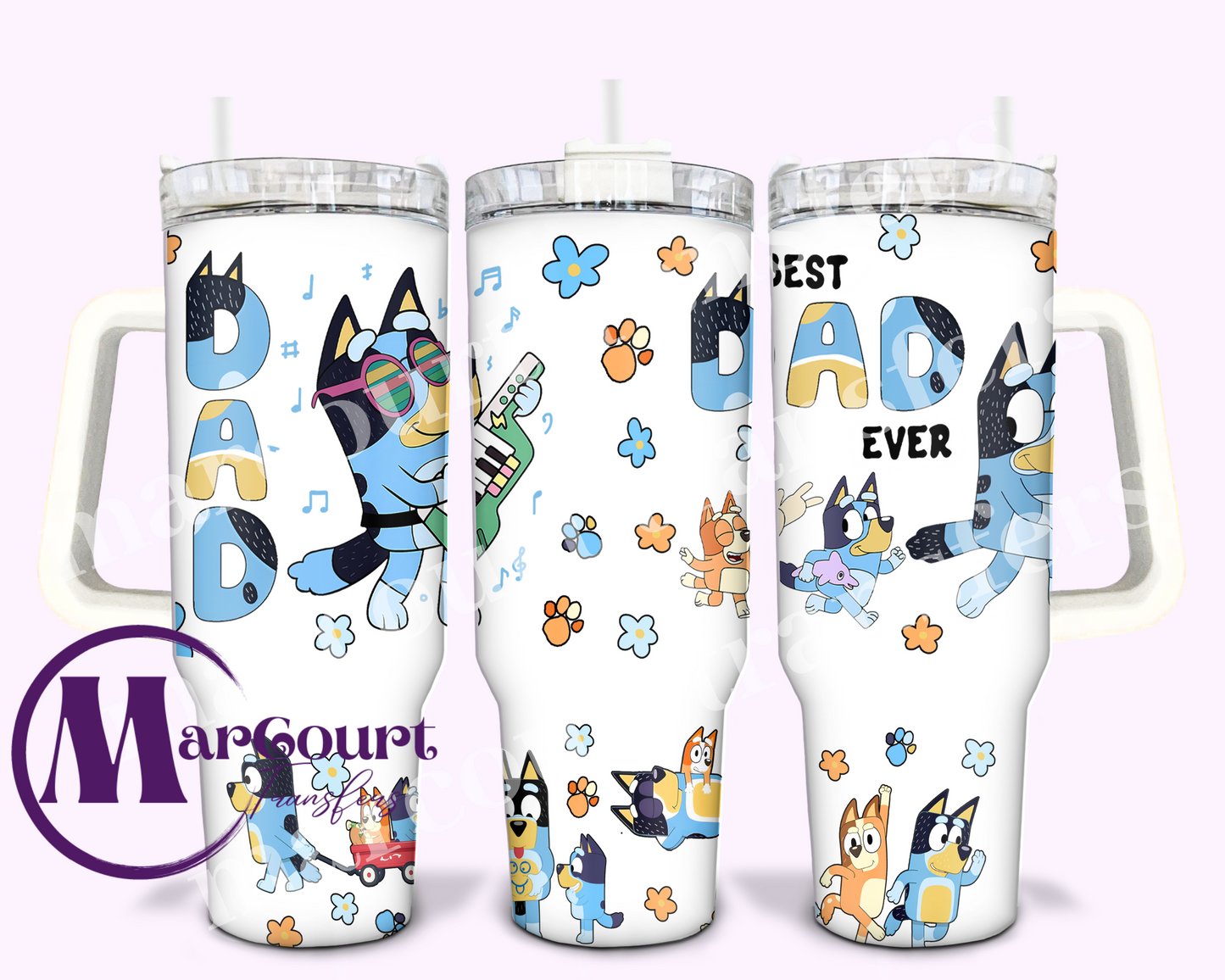 BEST DAD EVER BLUEY-40 0Z-UV DTF CUP WRAP