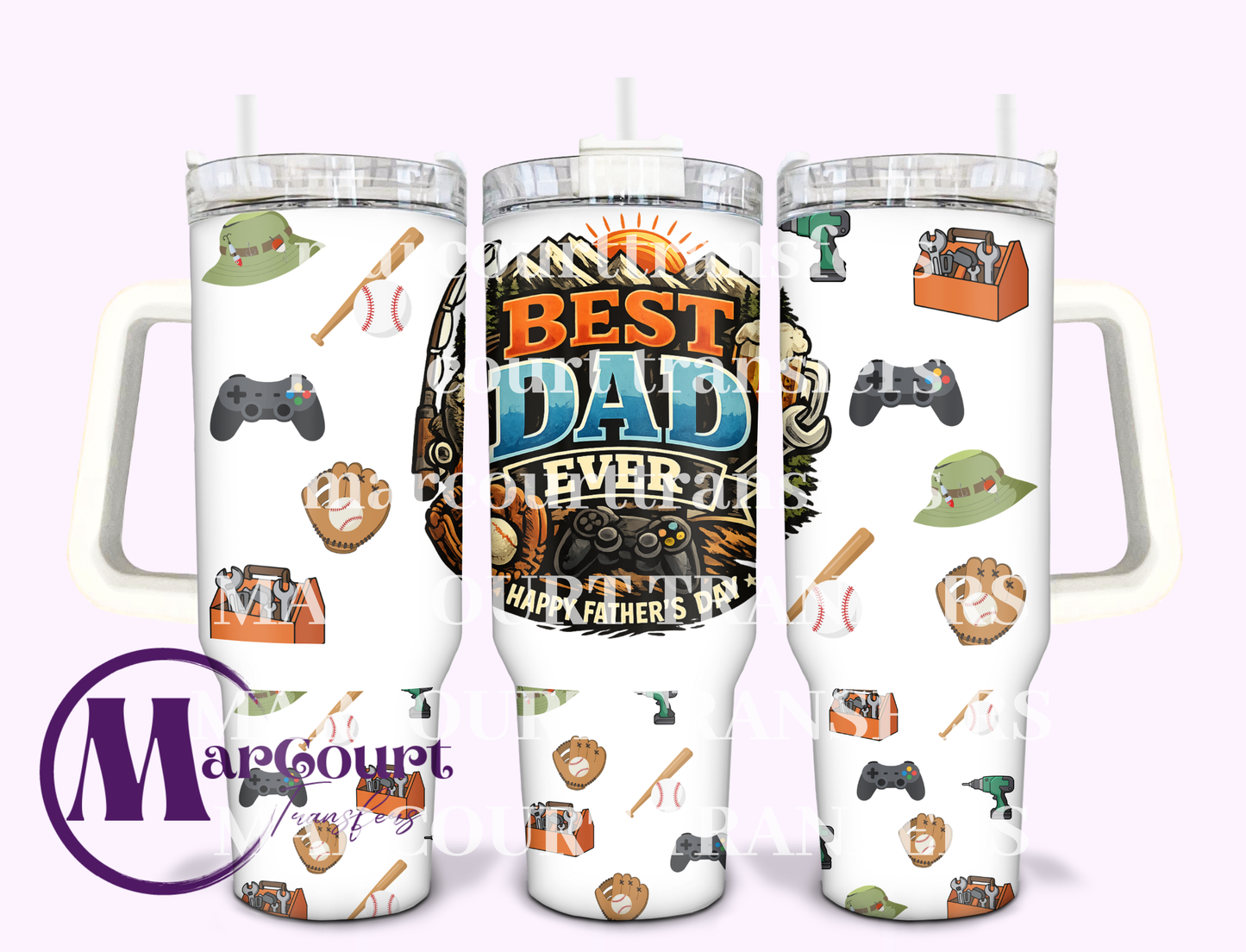 BEST DAD EVER-40 0Z-SUBLIMATION TUMBLER TRANSFER