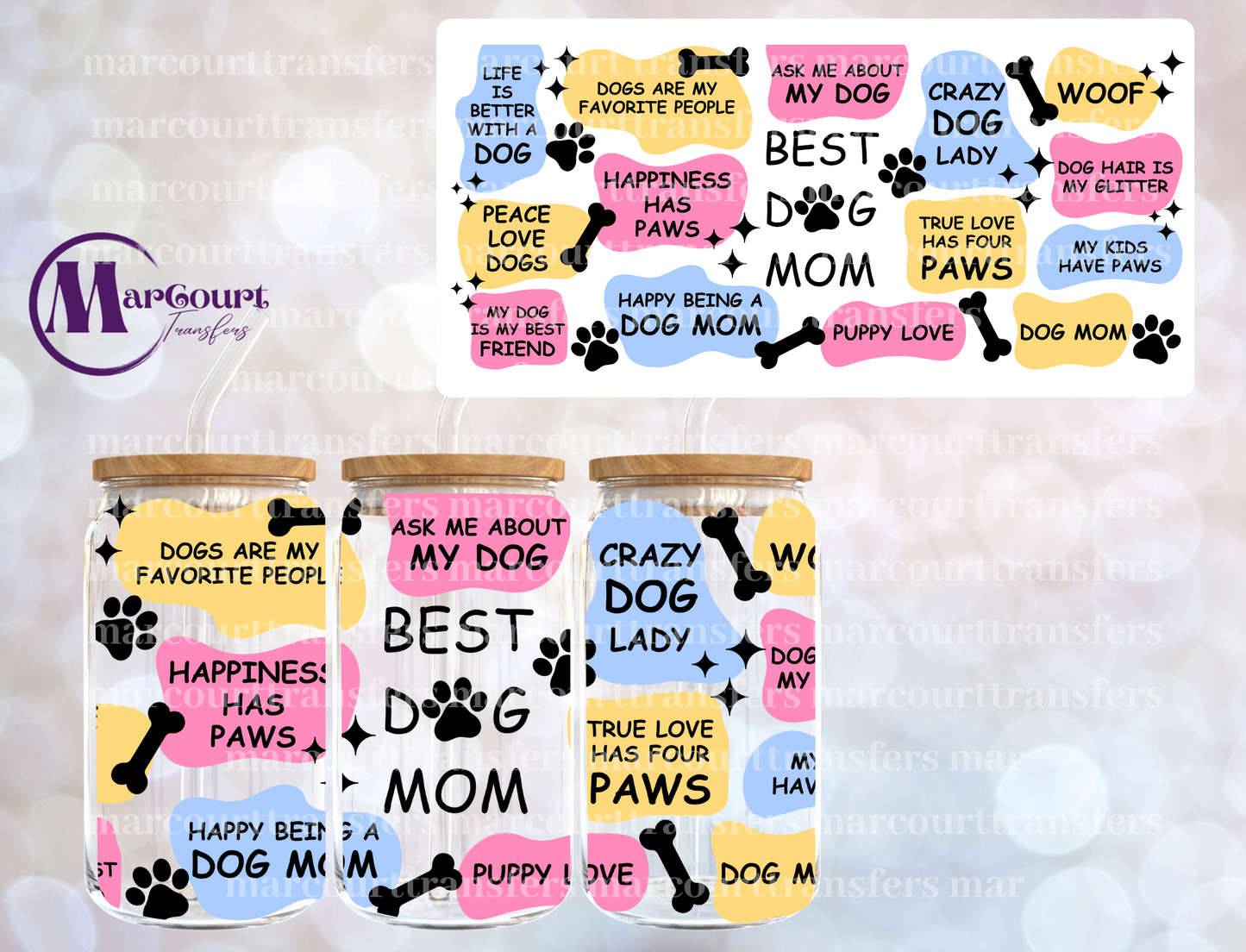 BEST DOG MOM 2-16 0Z-UV DTF CUP WRAP