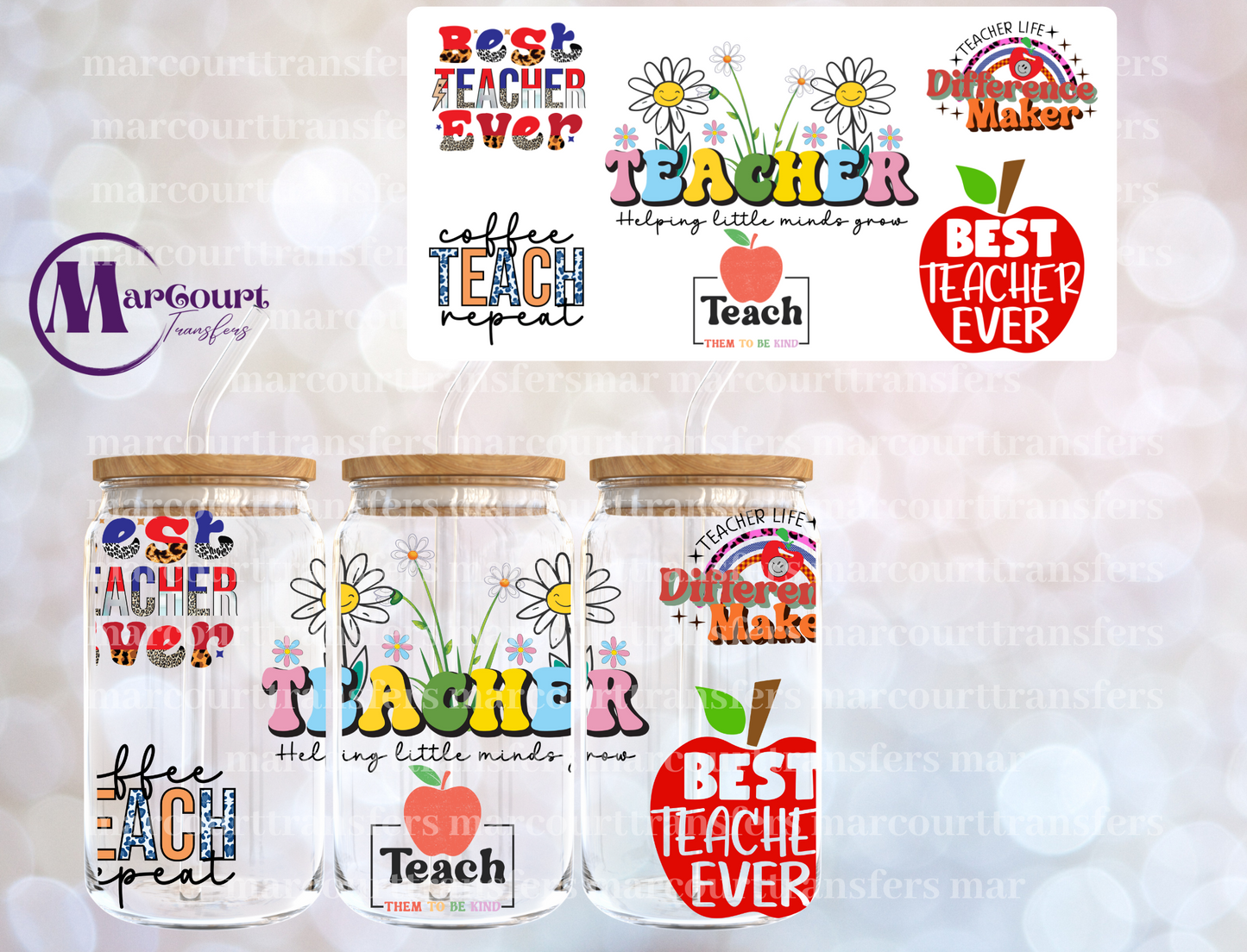 BEST TEACHER EVER DIFFERANCE MAKER-16 0Z-UV DTF CUP WRAP