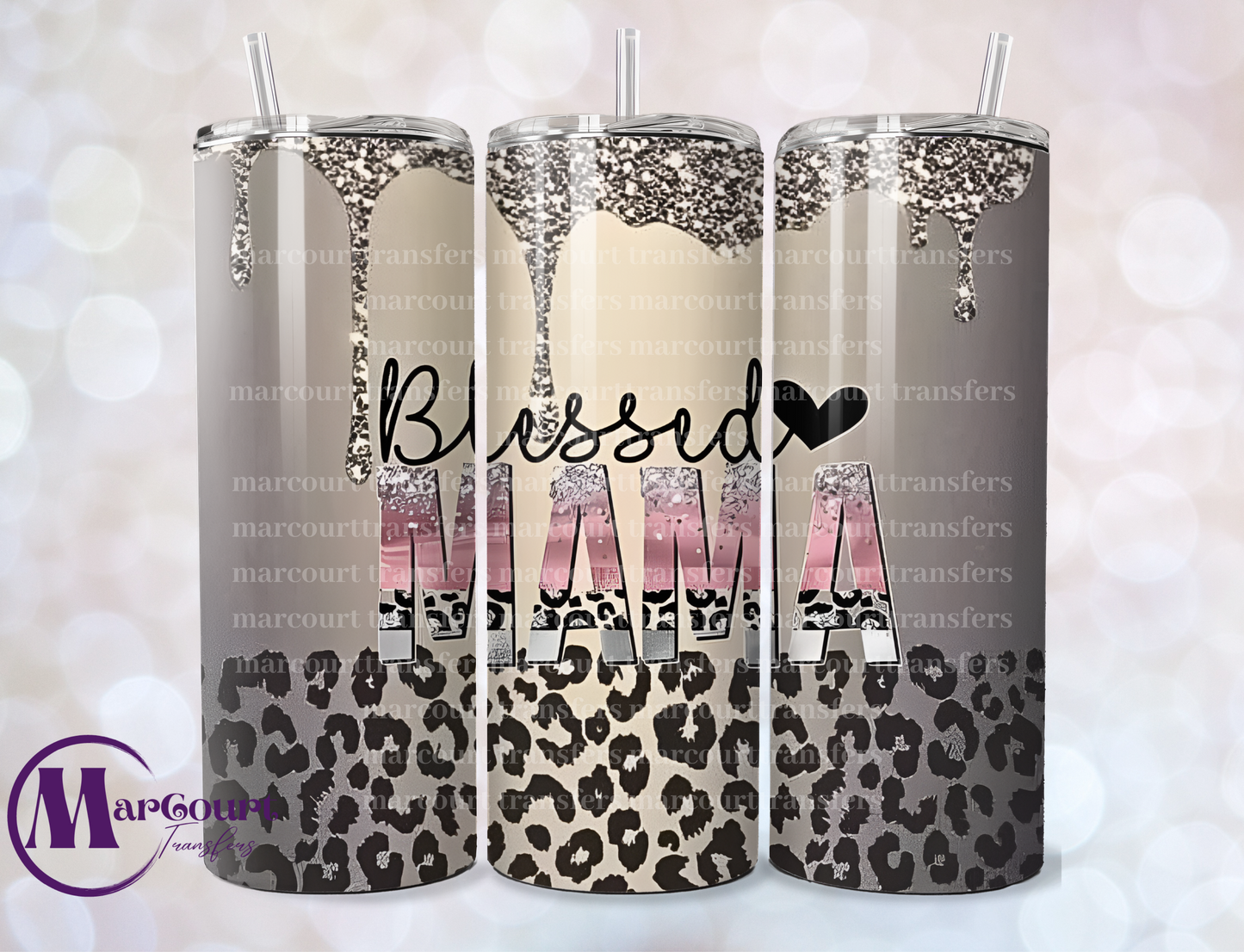 BLESSED MAMA-SKINNY TUMBLER TRANSFER (SUBLIMATION)