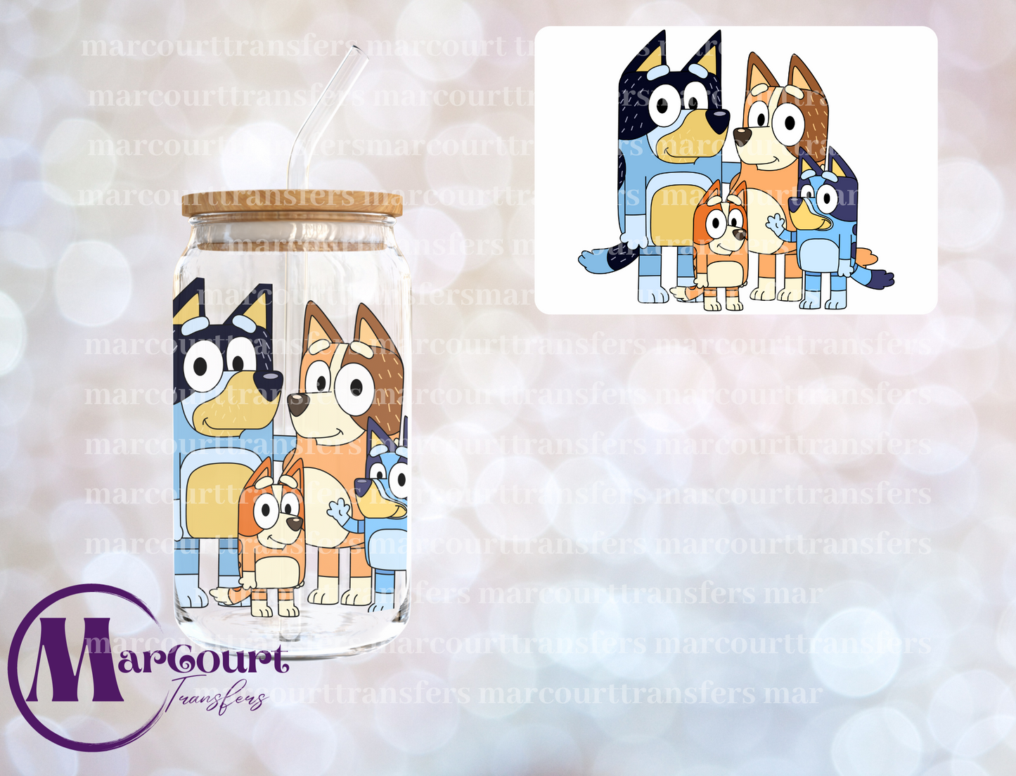 BLUEY FAMILY 2-DECAL-UV DTF CUP WRAP
