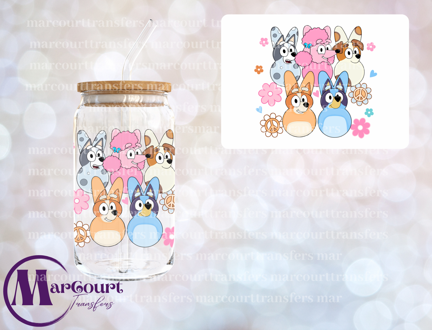 BLUEY PEEPS-DECAL-UV DTF CUP WRAP