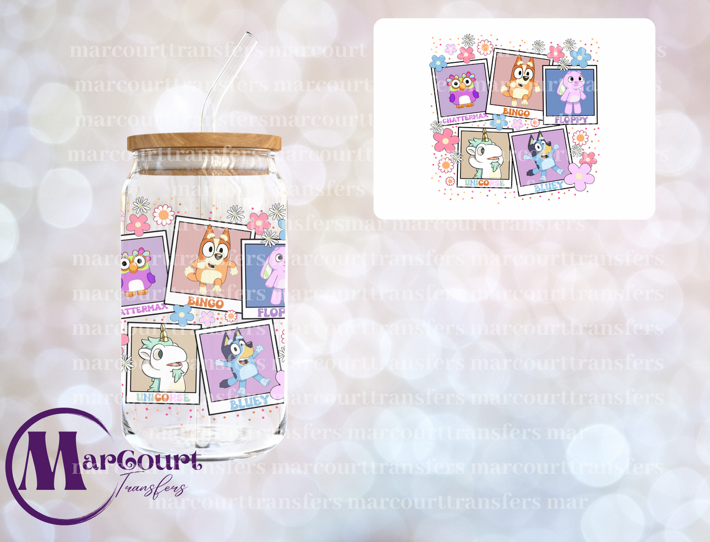 BLUEY, UNICORSE AND FRIENDS-DECAL-UV DTF CUP WRAP