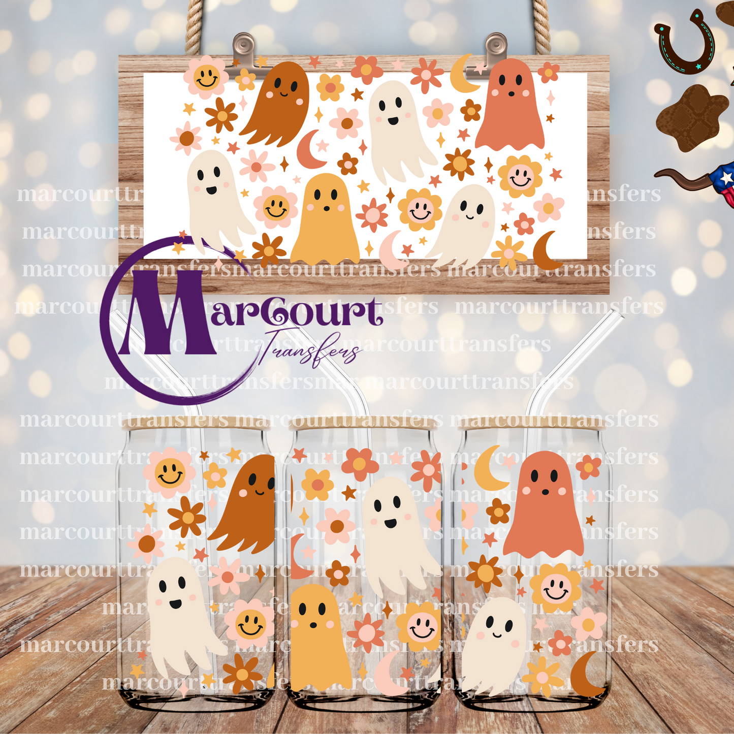 BOHO GHOSTS-16 0Z-UV DTF CUP WRAP