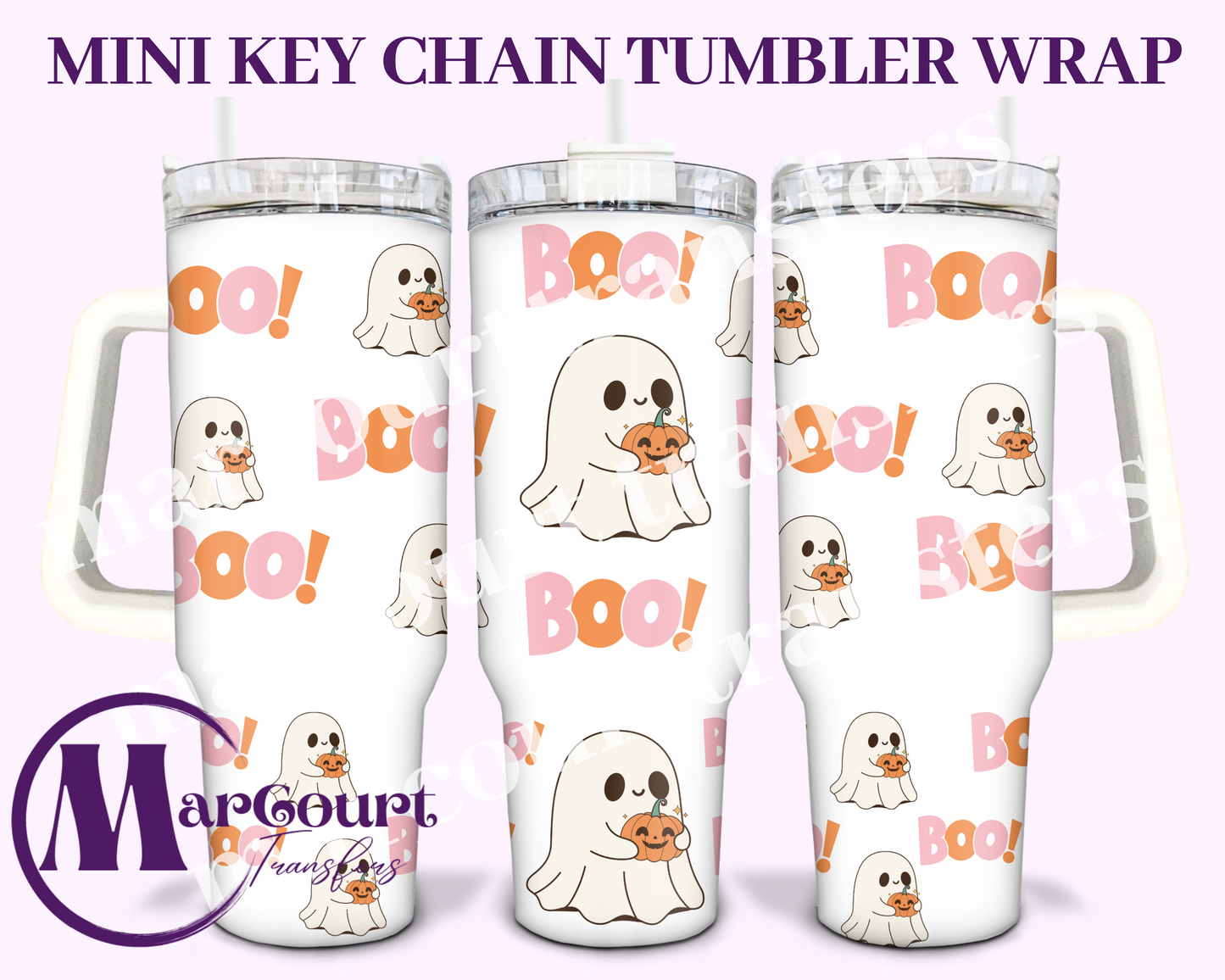 BOO GHOSTS-MINI TUMBLER KEYCHAIN WRAP