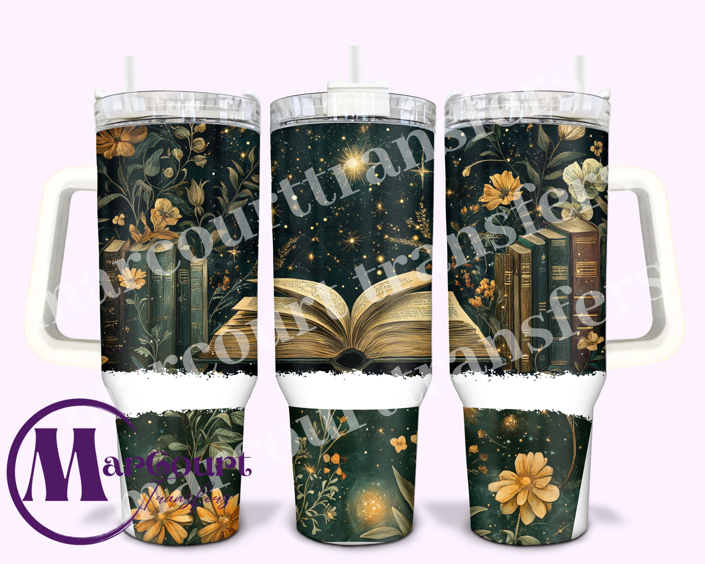 BOOK LOVER-40 0Z-SUBLIMATION TUMBLER TRANSFER