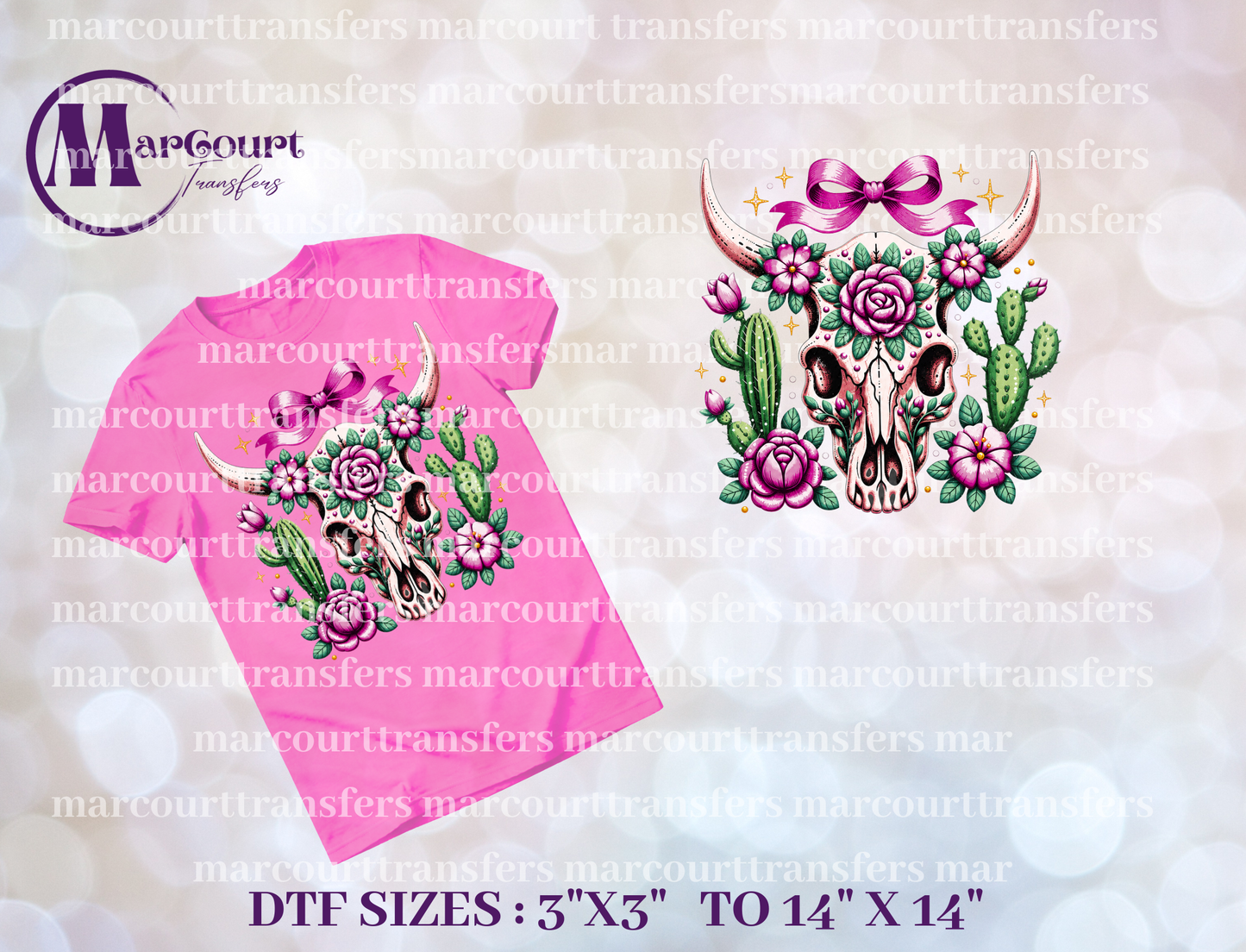 DTF-CACTUS ROSE SKULL
