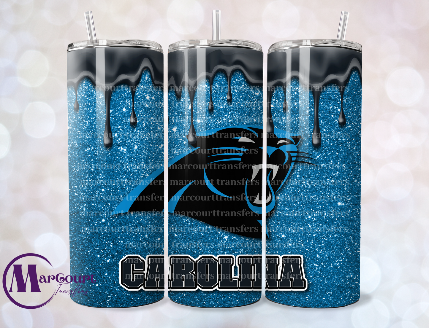 CAROLINA PANTHERS DRIP-SKINNY UV DTF TRANSFER