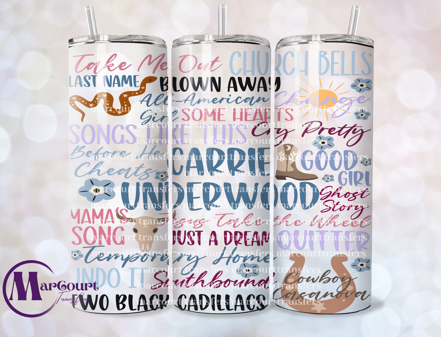 CARRIE UNDERWOOD-SKINNY TUMBLER TRANSFER