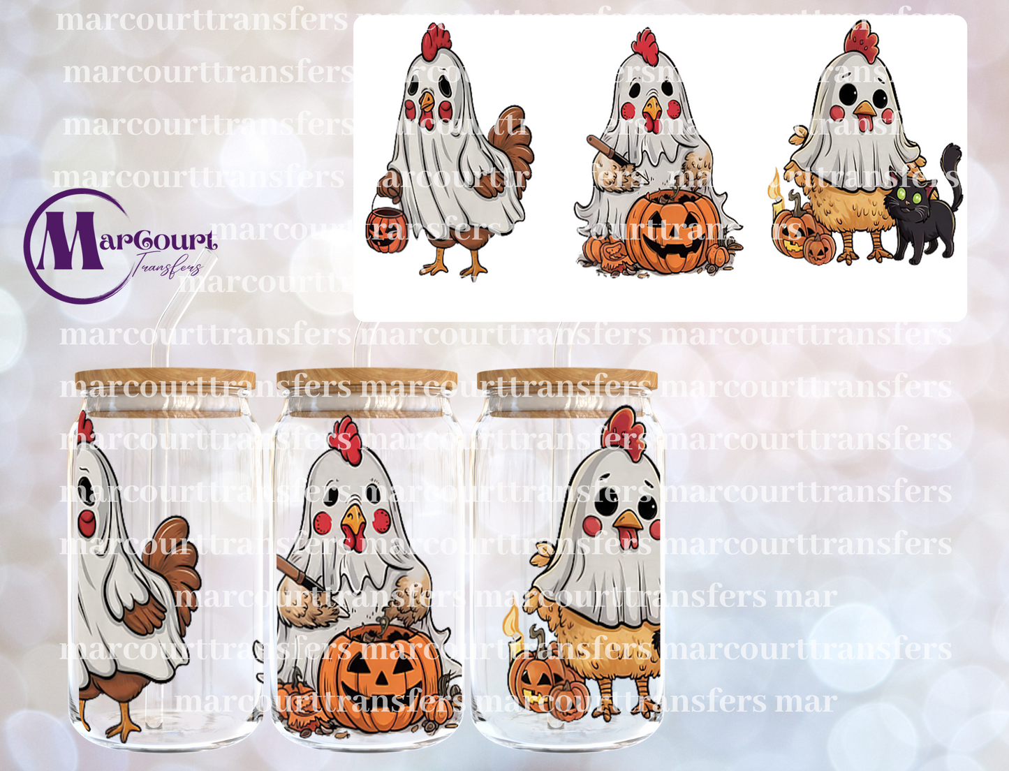 CHICKENS IN COSTUMES-16 0Z-UV DTF CUP WRAP