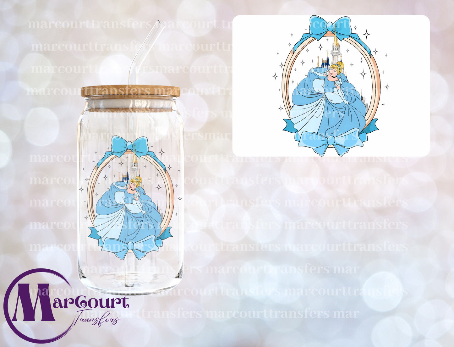 CINDERELLA MIRROR 1-DECAL-UV DTF CUP WRAP