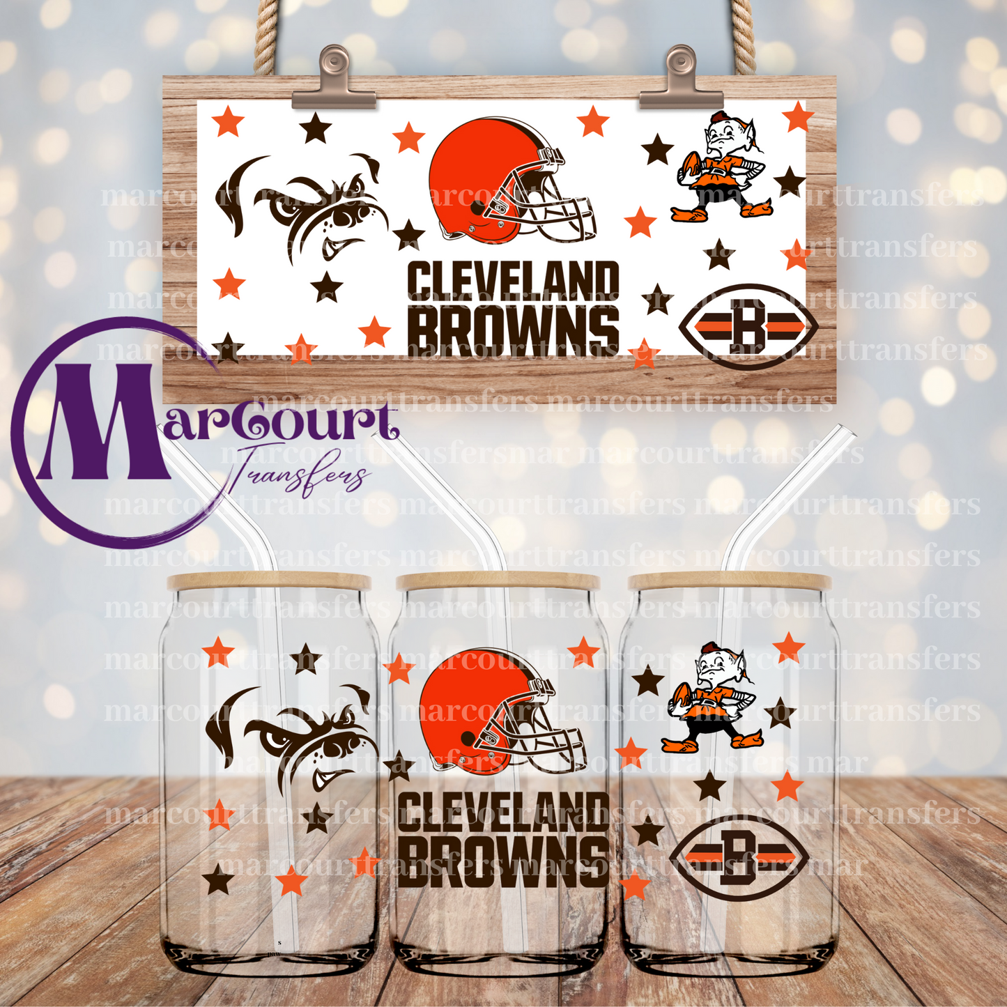 CLEVELAND BROWNS-16 OZ- UV DTF CUP WRAP