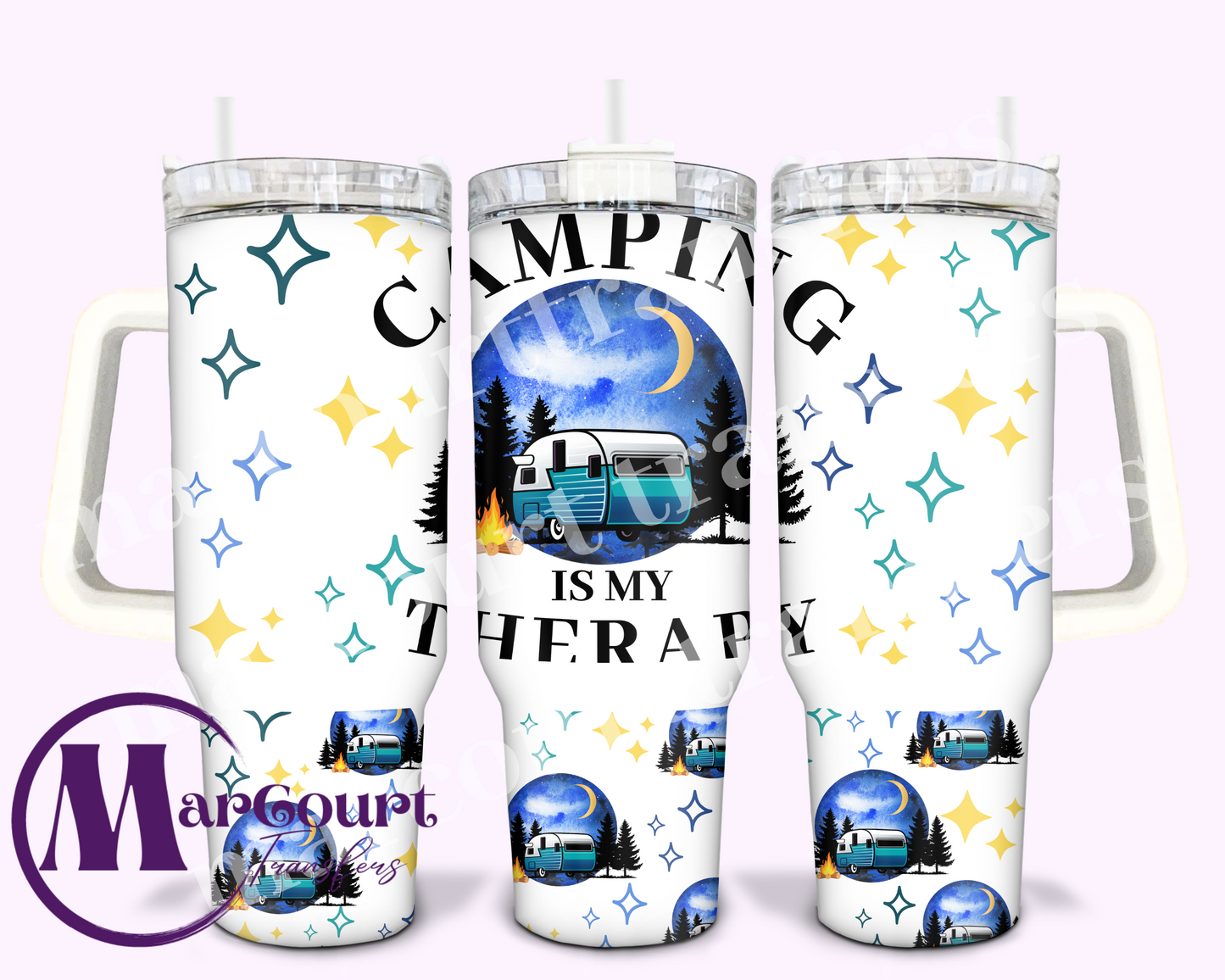 CAMPING IS MY THERAPY-40 0Z-UV DTF CUP WRAP