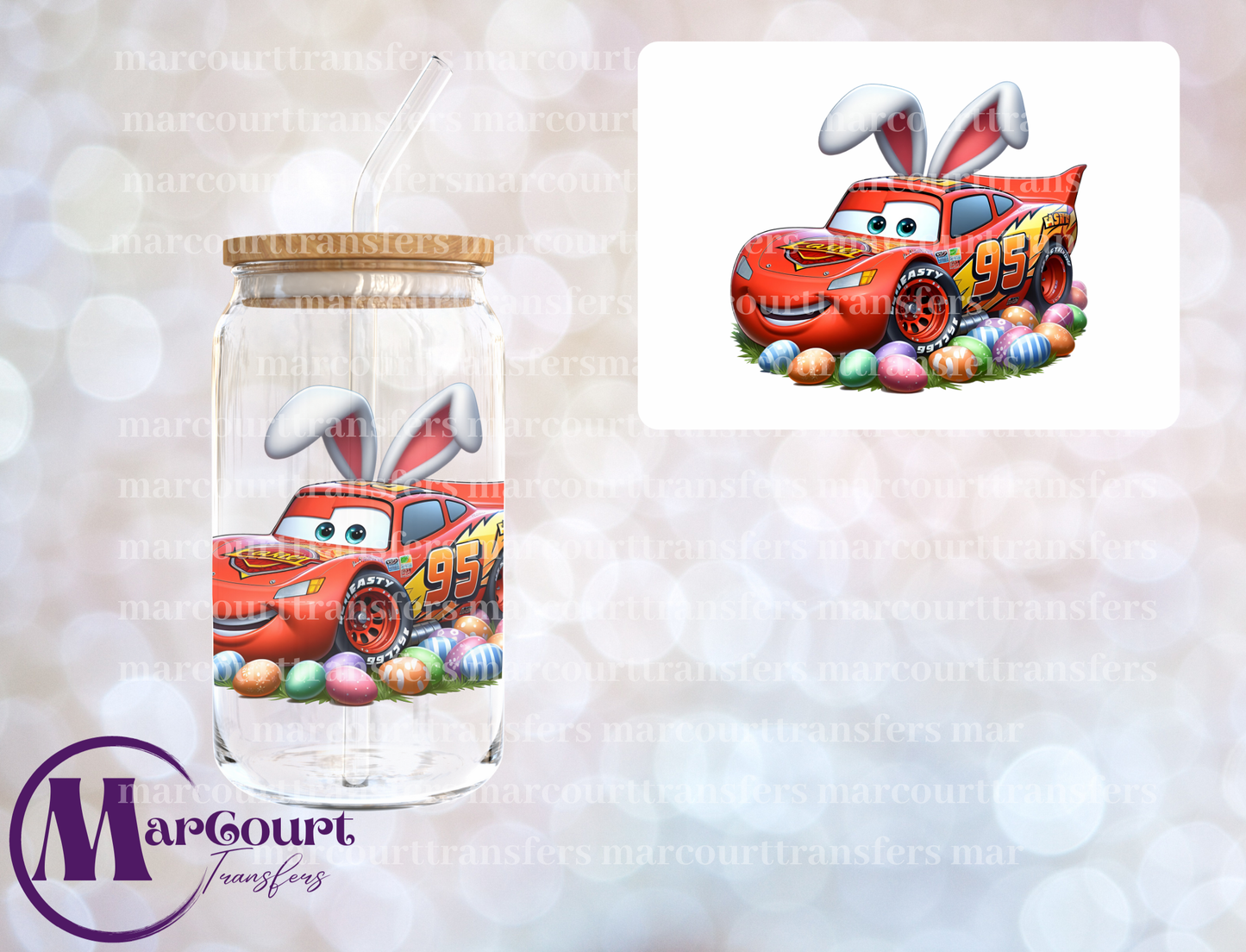 CARS BUNNY-DECAL-UV DTF CUP WRAP