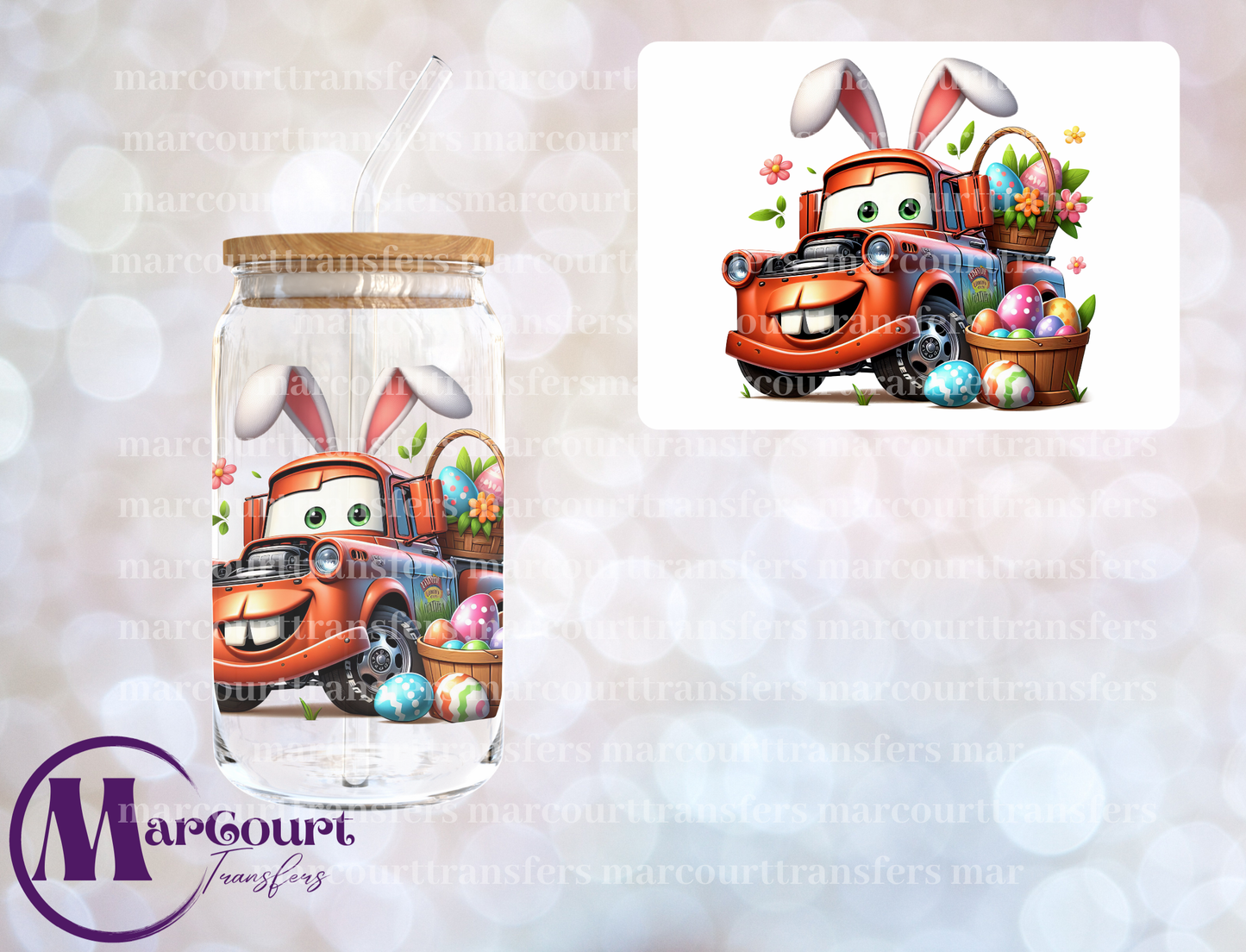 CARS TOW MATER EASTER-DECAL-UV DTF CUP WRAP