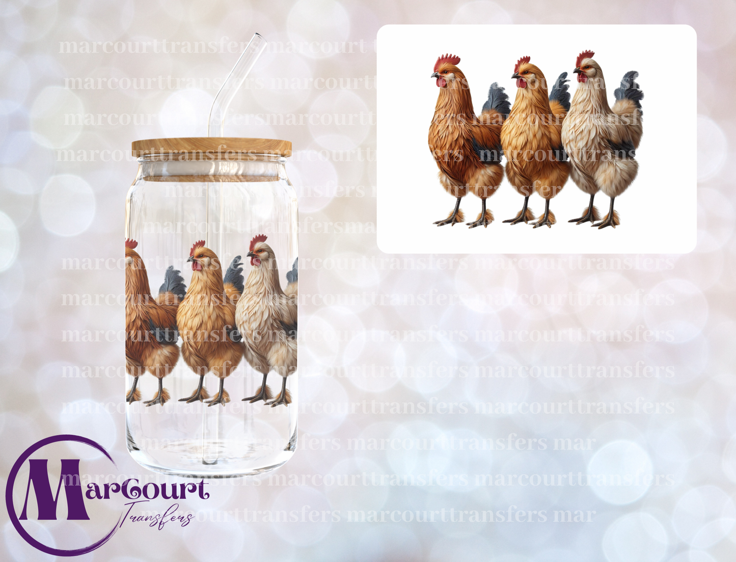 CHICKENS 1-DECAL-UV DTF CUP WRAP