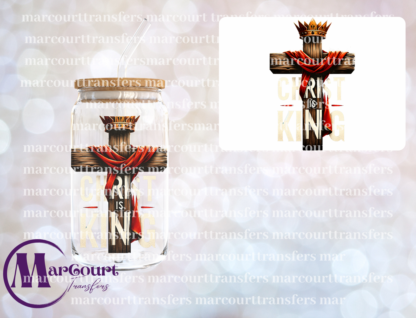 CHRIST IS KING CROSS-DECAL-UV DTF CUP WRAP