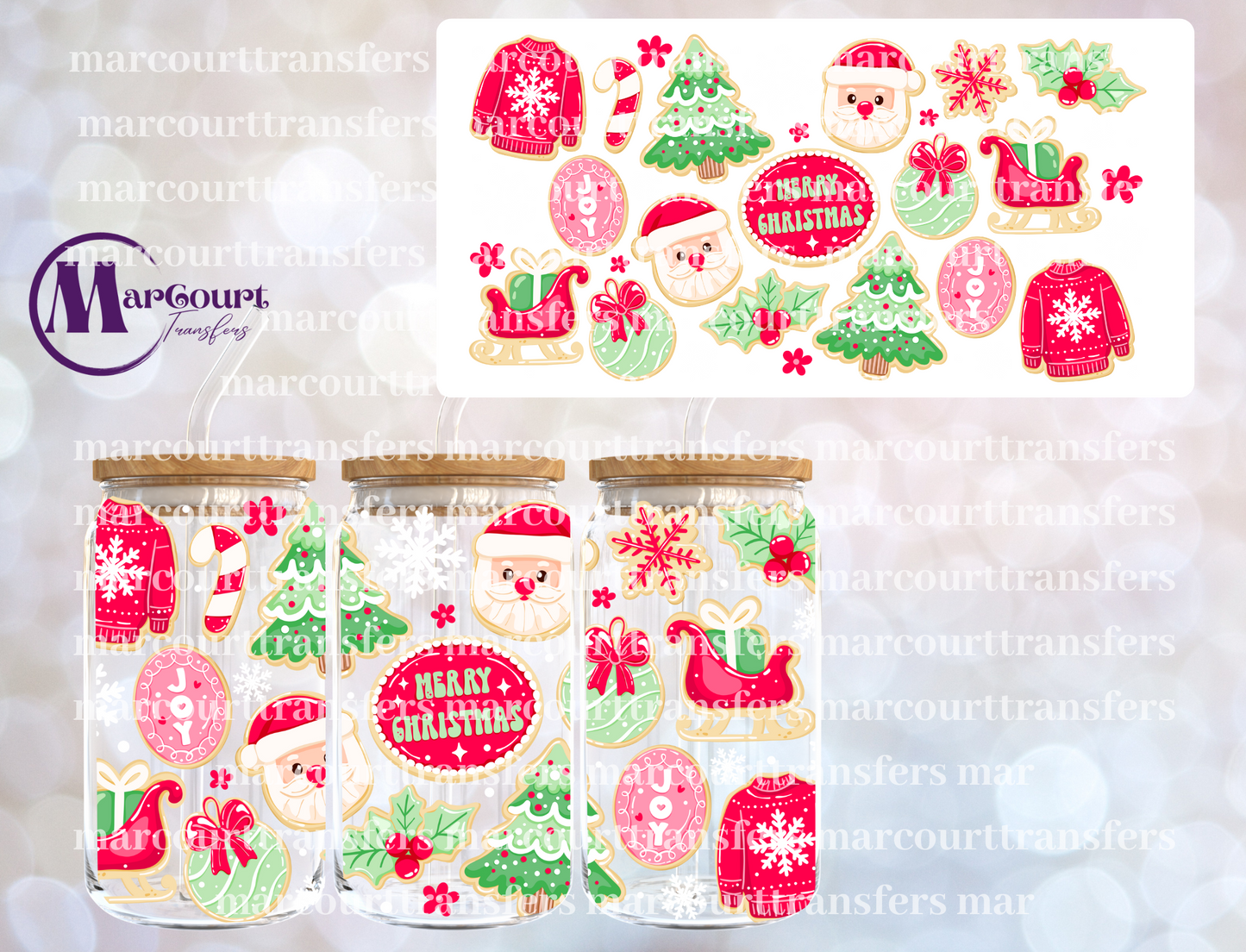 CHRISTMAS COOKIE DELIGHT-16 0Z-UV DTF CUP WRAP